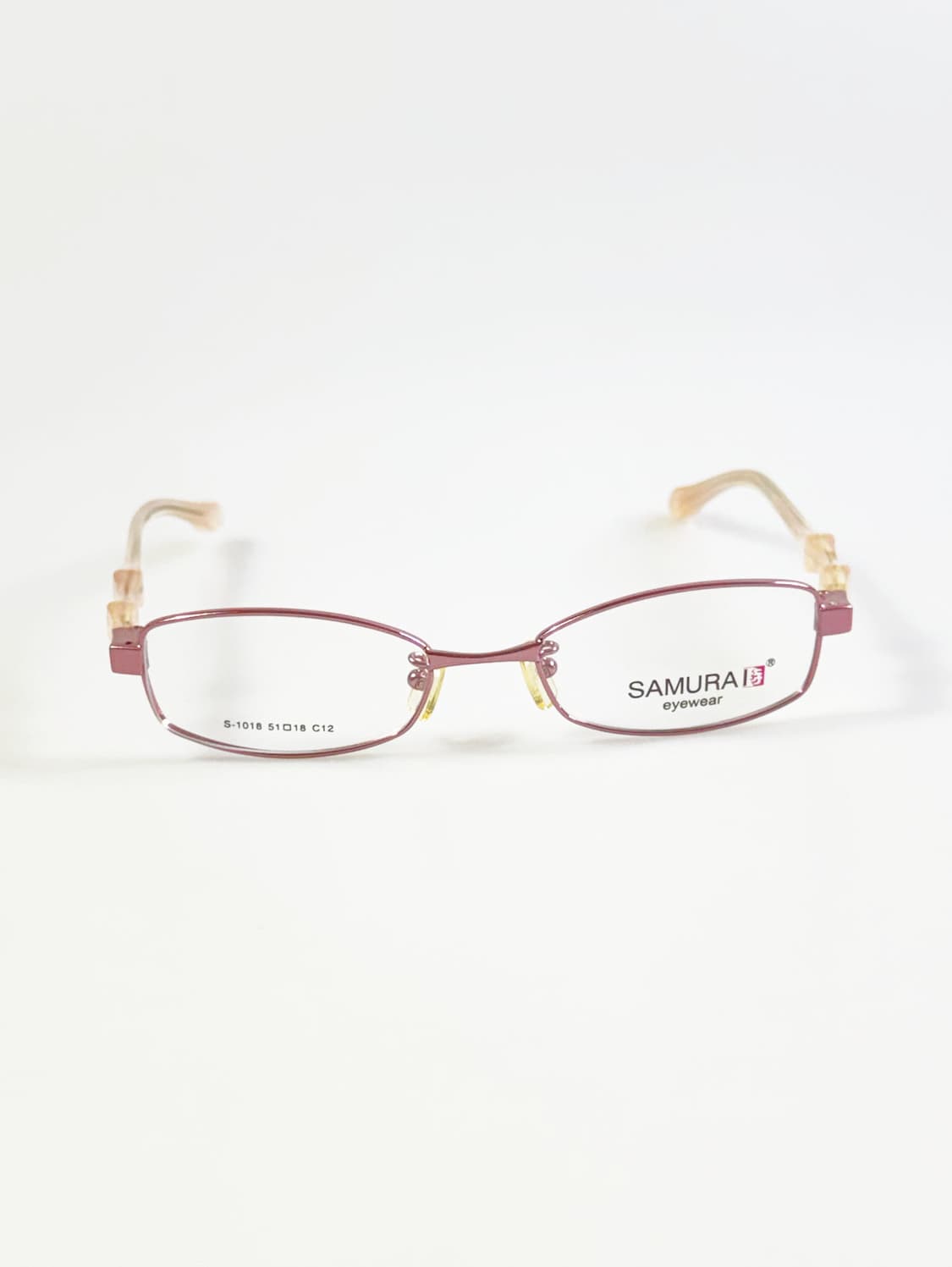 SAMURAI EYEWEAR 핑크 슬림 스퀘어 메탈 빈티지 안경 상품이미지2