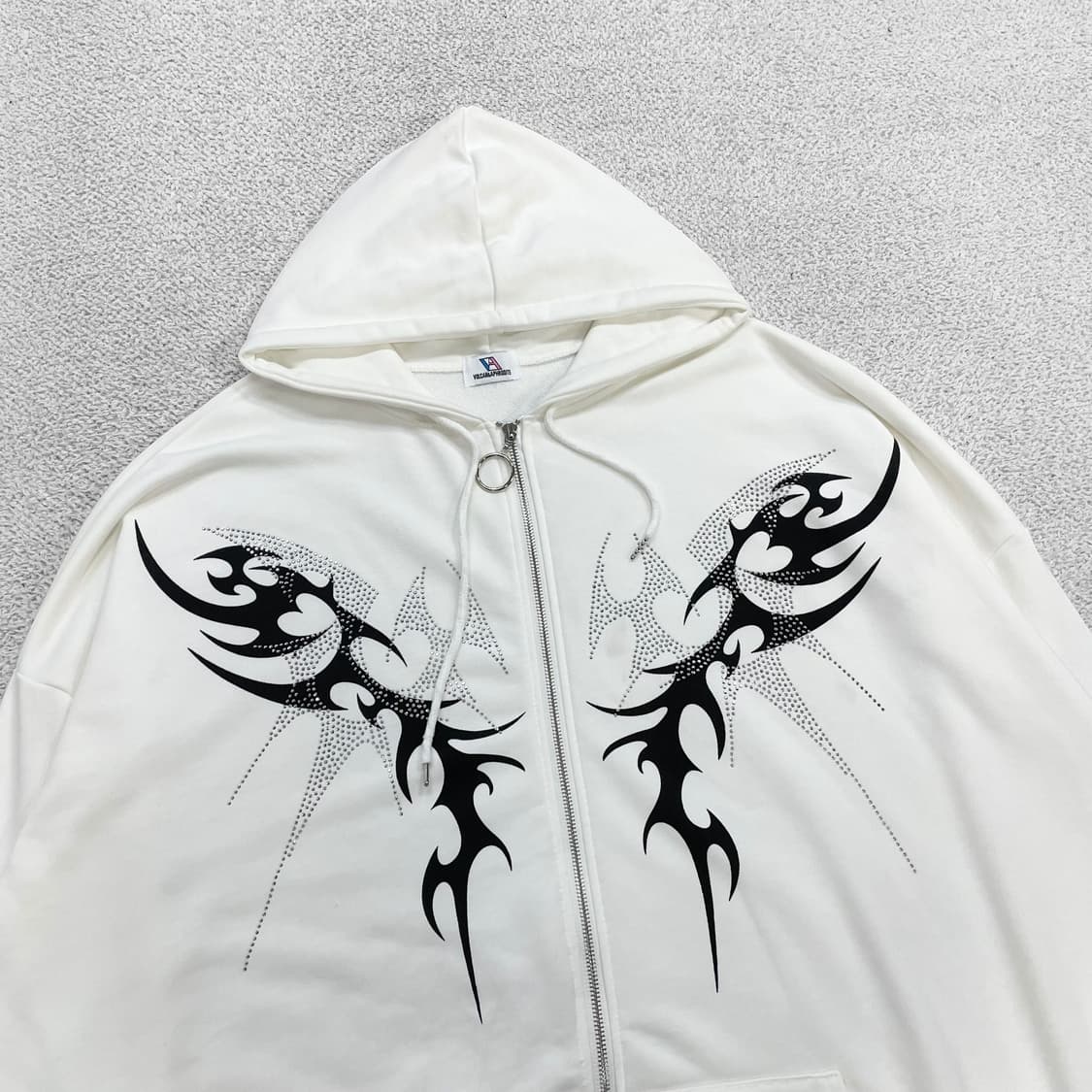 볼칸 Volcan 제패니즈 빈티지 트라이벌 후드집업 화이트 상품이미지2