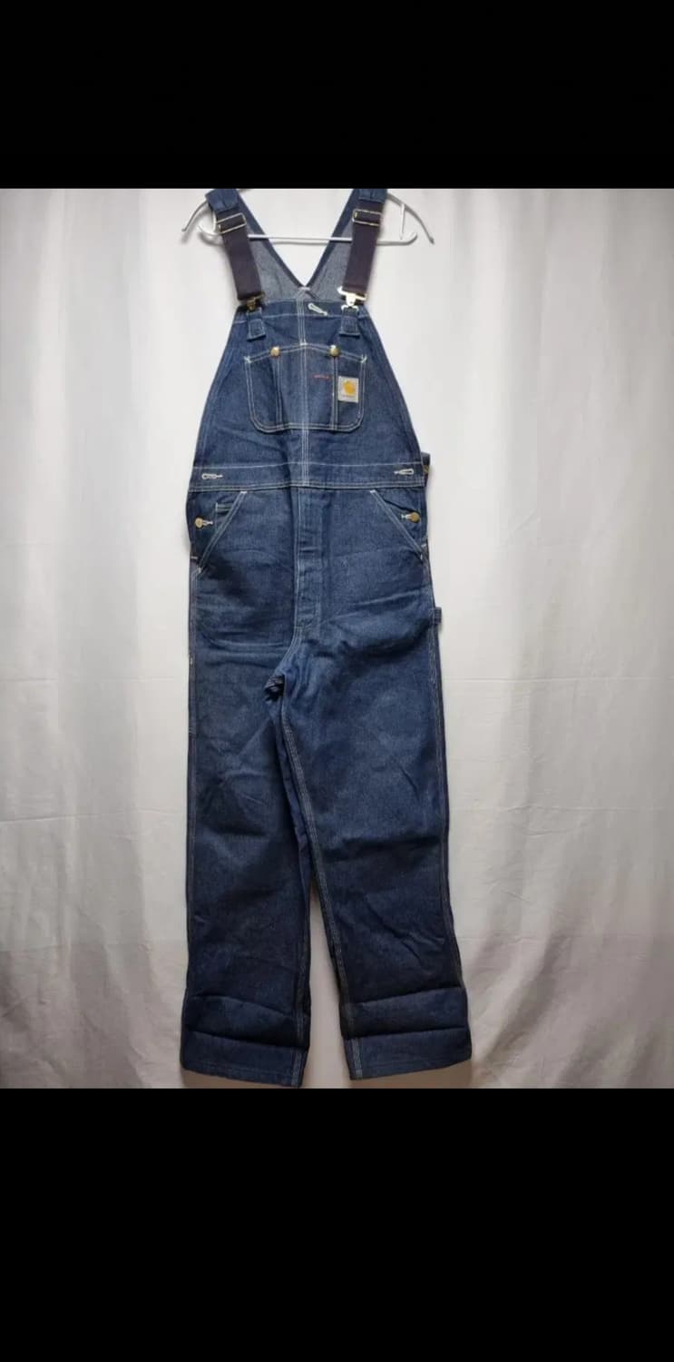 칼하트 블루 데님 오버롤 작업복 상품이미지1