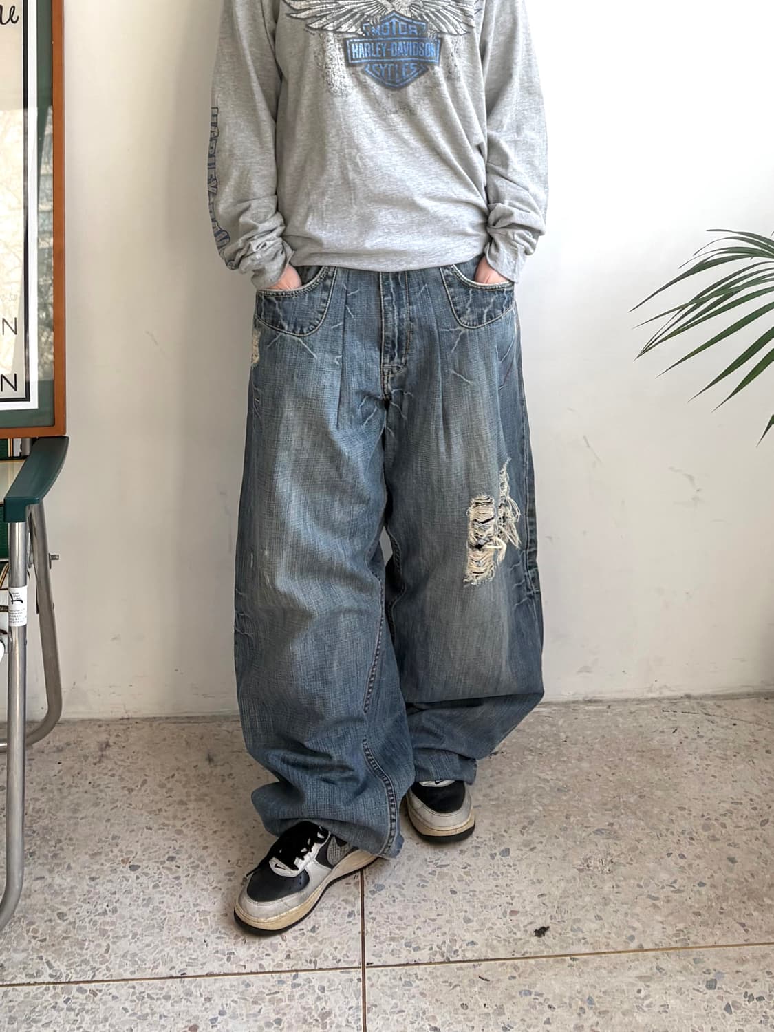 90s’빈티지 자수 힙합팬츠 상품이미지1