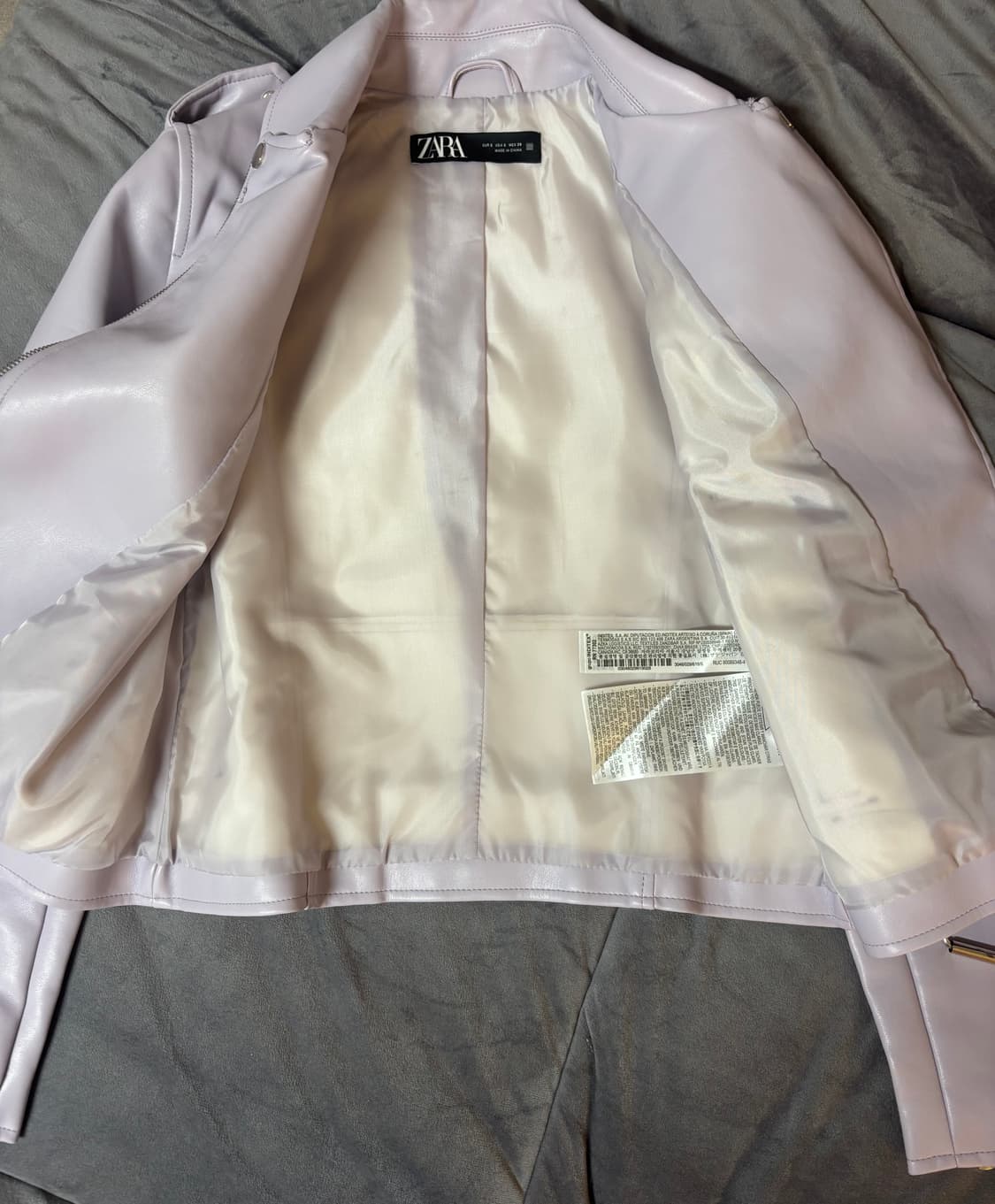 자라 퍼플 레더자켓 상품이미지4