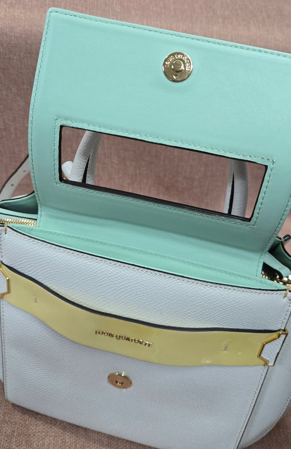 루이까또즈(LOUIS QUATORZE) 토트백 숄더백 민트  상태최상 상품이미지8