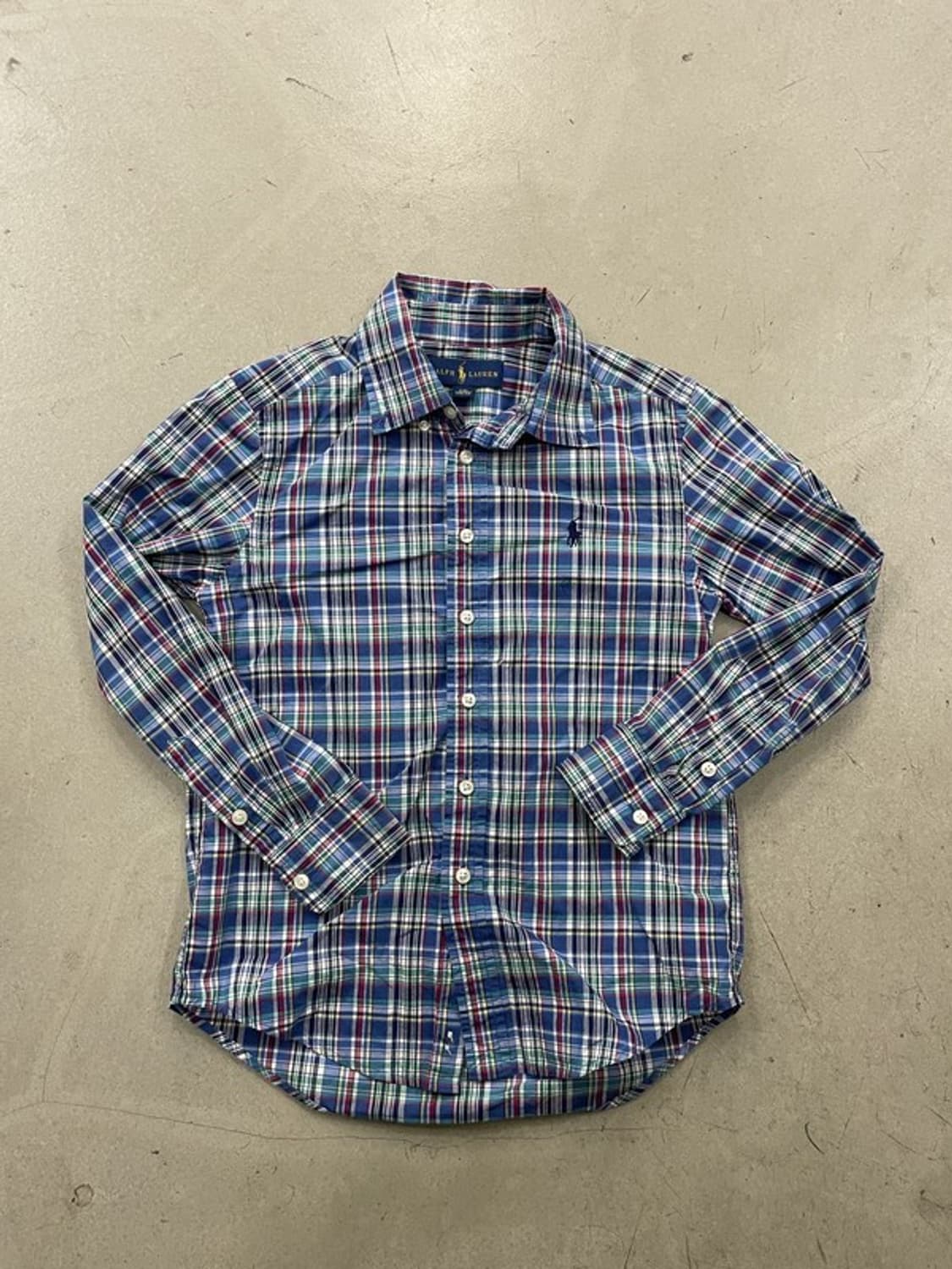폴로 랄프로렌 체크 버튼다운 셔츠 S(8세) 상품이미지1