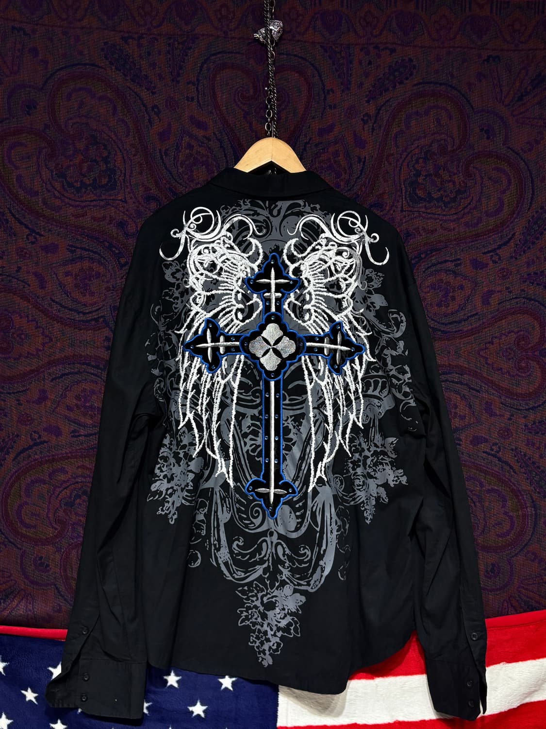 Vietorious 고딕 펑크 십자가 블랙셔츠 상품이미지2