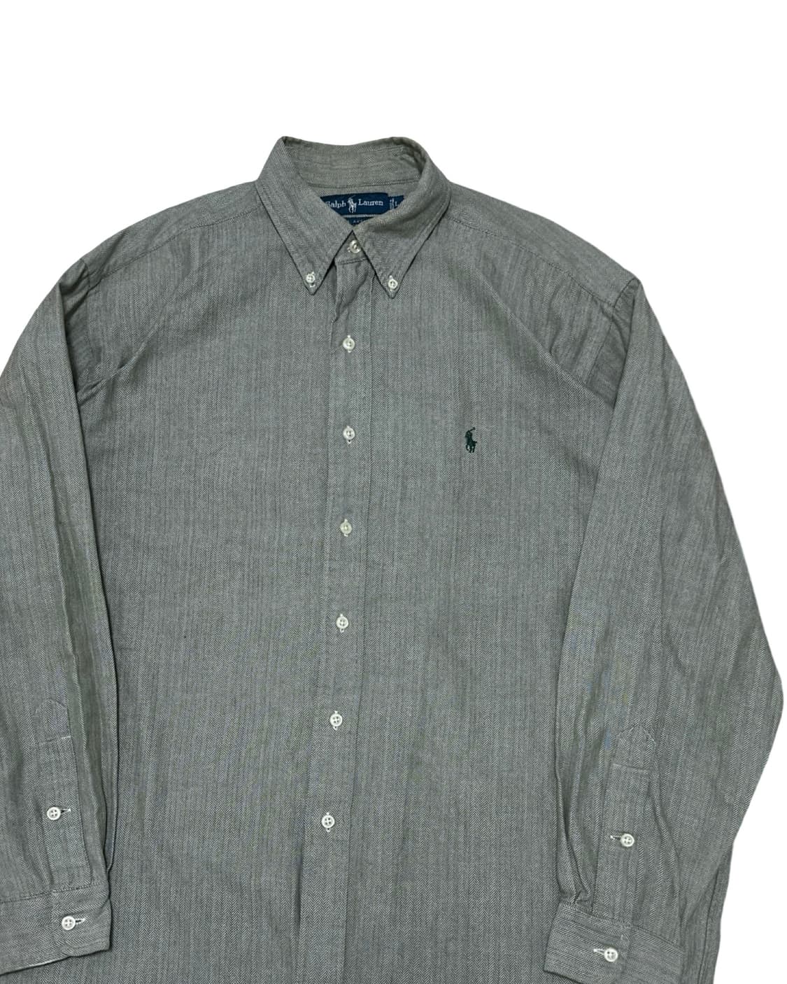 폴로 랄프로렌 헤링본 그린 셔츠 상품이미지2
