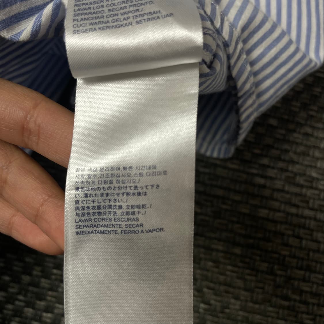 타미힐피거 스카이블루 스트라이프 반팔 셔츠 152 상품이미지7