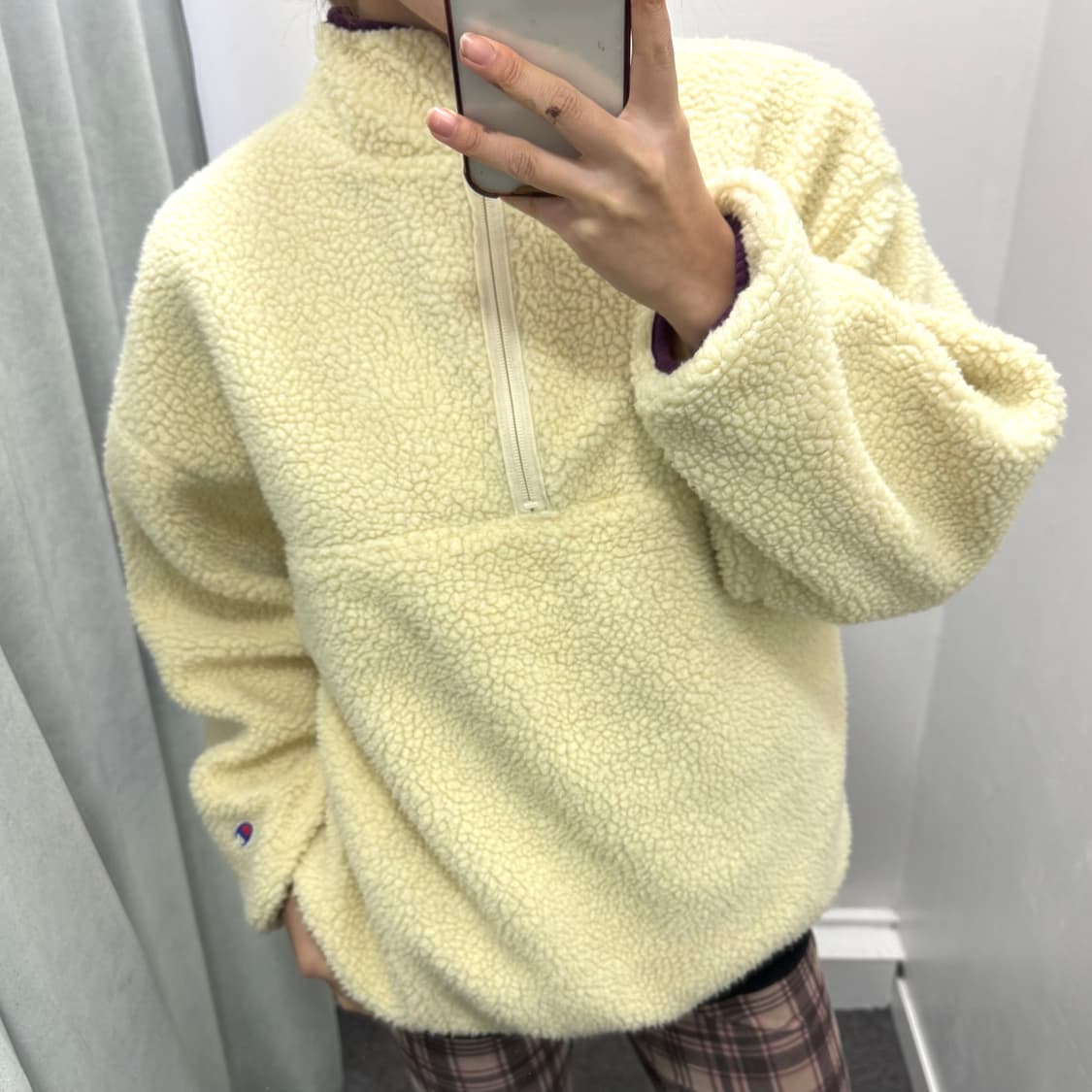 챔피온 아이보리 옐로우 리버시블 후리스  상품이미지3