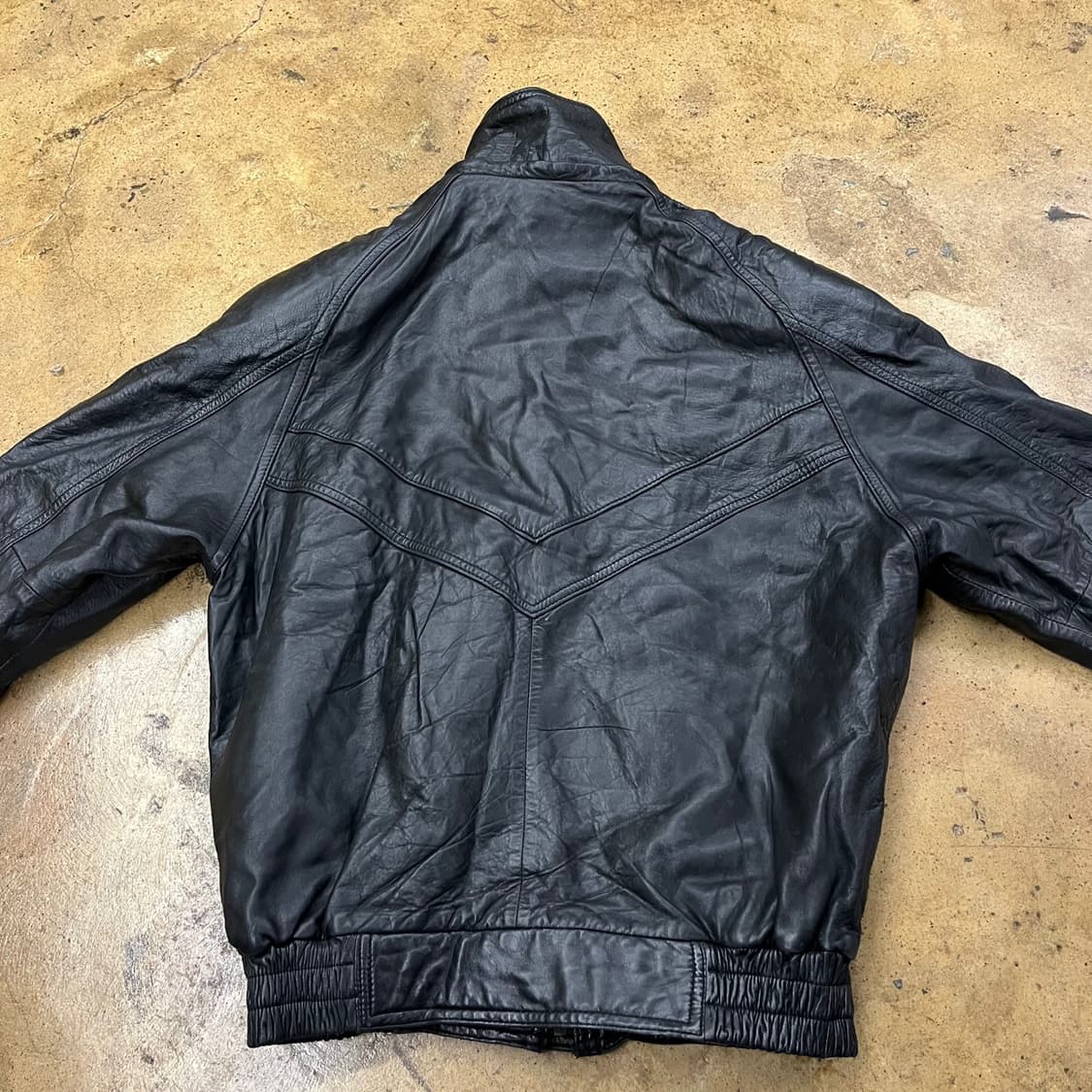 [정품/XL] 월드패션 빈티지 블랙 봄버 가죽 자켓 b18 상품이미지4