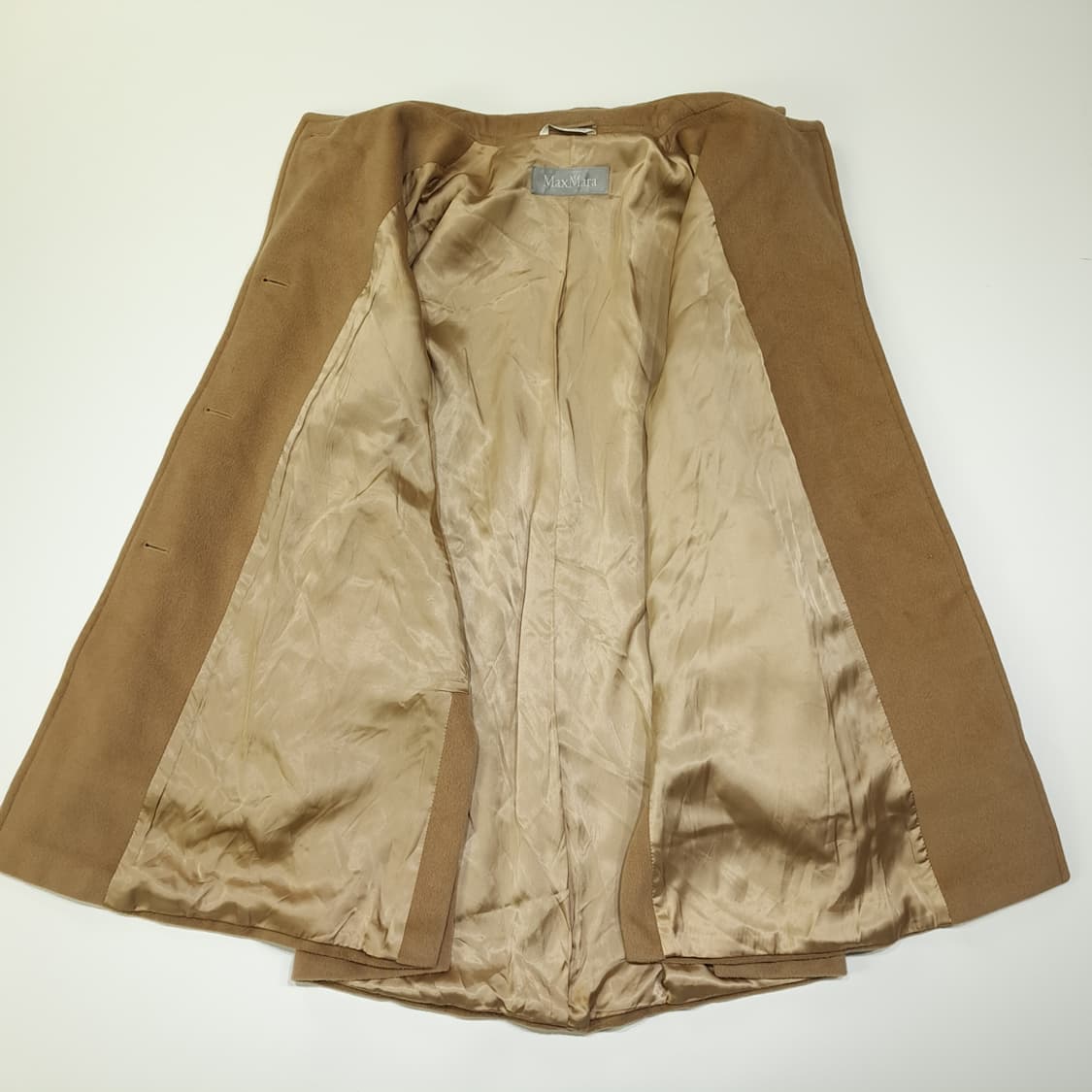 CL222 XL 막스마라 90s 이태리판 울 실버라벨 카멜 하프코트 상품이미지4