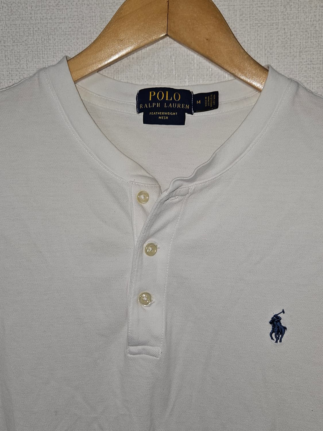 폴로 랄프로렌 신형 헨리넥 차이나넥 카라티 반팔 페더웨이트 메쉬 정품 M 상품이미지2