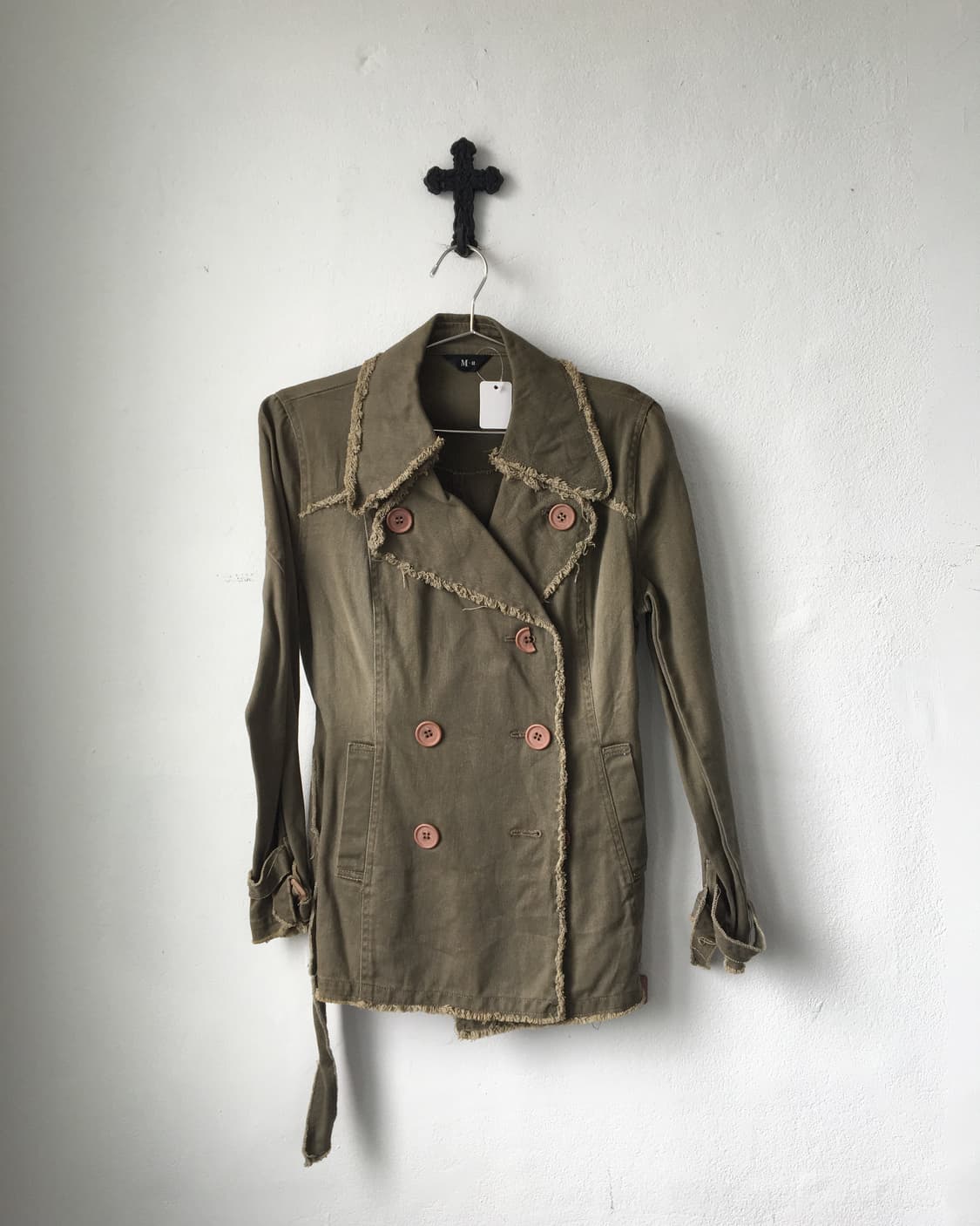 Belted grunge mood double button jacket 상품이미지2