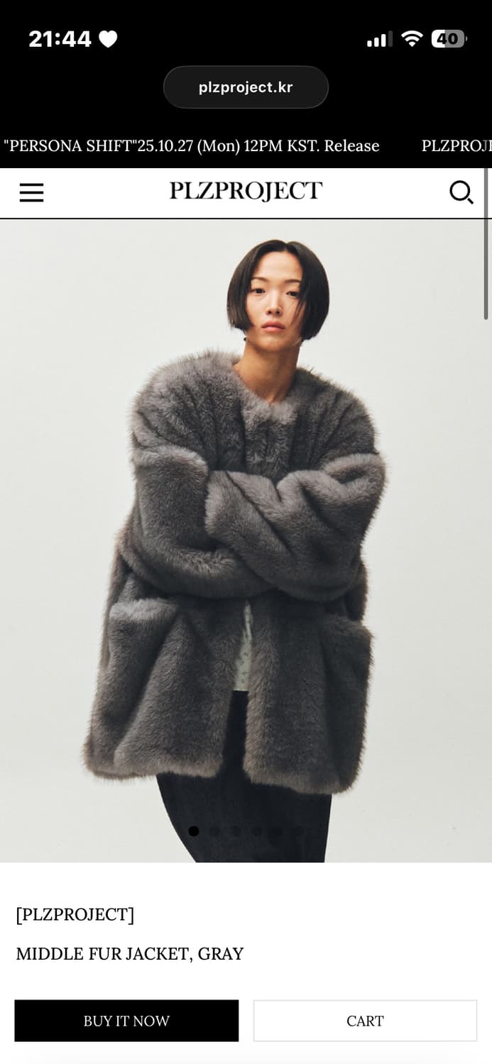 플리즈프로젝트 MIDDLE FUR JACKET, GRAY 상품이미지1