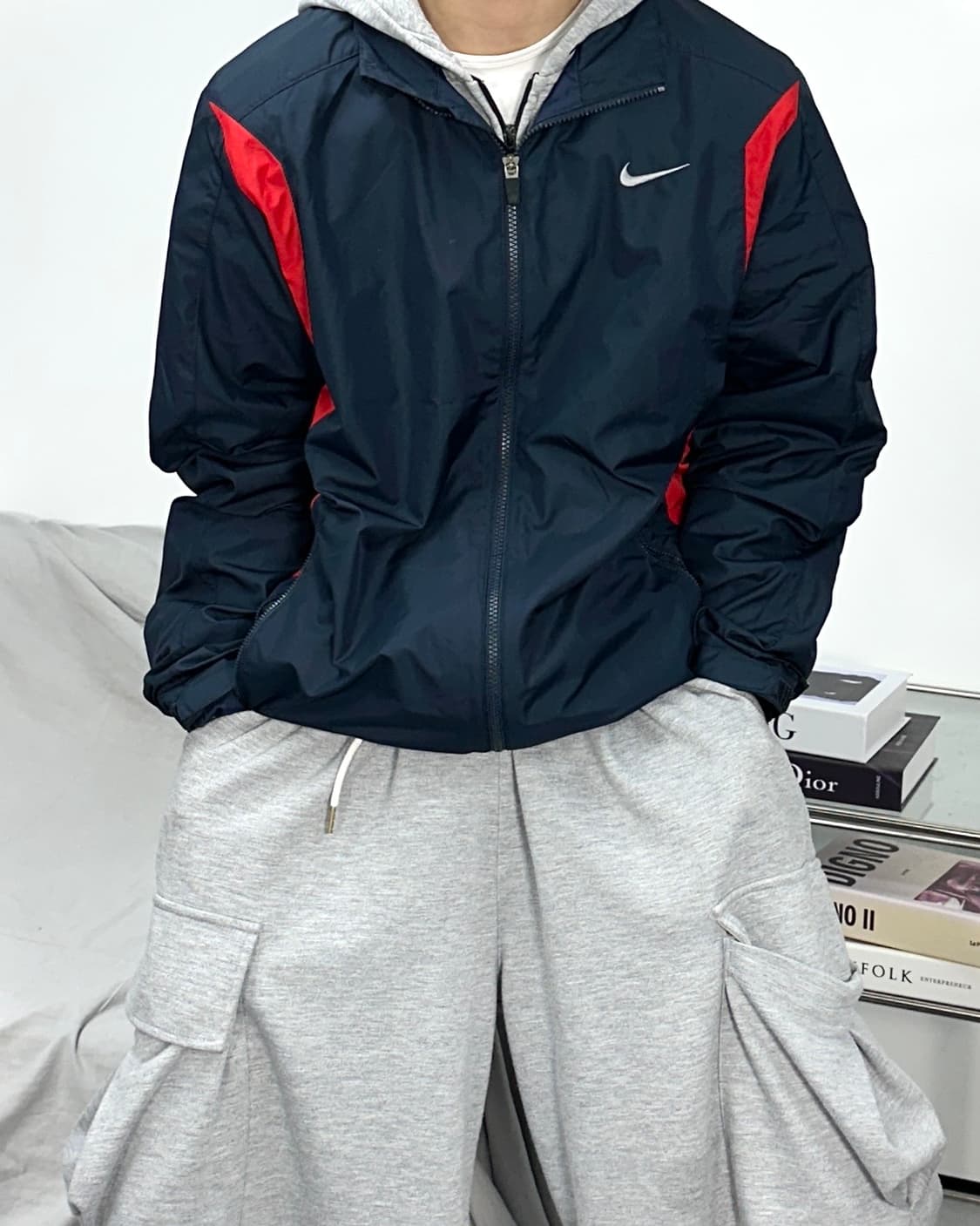 나이키 90s 네이비 레드 바람막이 XL 상품이미지1