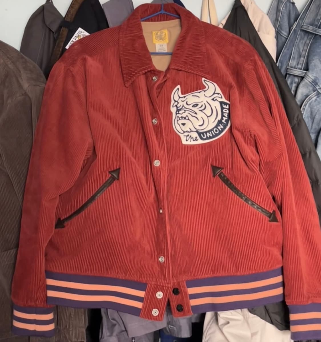 Vintage 메이드 인 재팬 코듀로이 바시티 자켓 상품이미지1