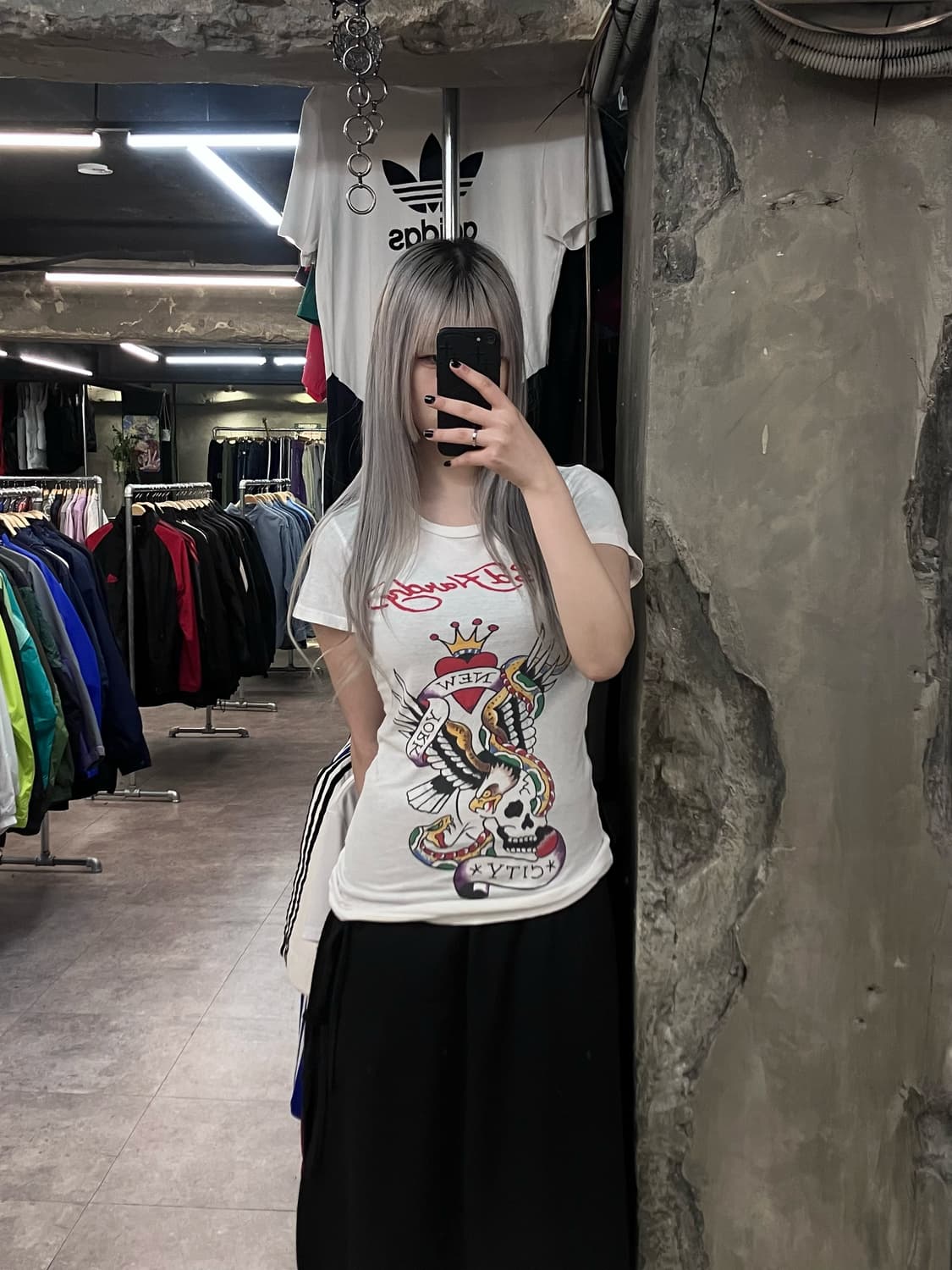 에드하디 슬림핏 반팔 티셔츠 화이트 L  #csz2806 상품이미지2