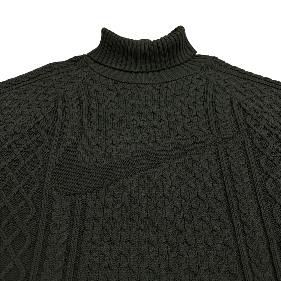 나이키 카키 빅스우시 빅로고 케이블 목폴라 니트 110 xxl 2xl 상품이미지3