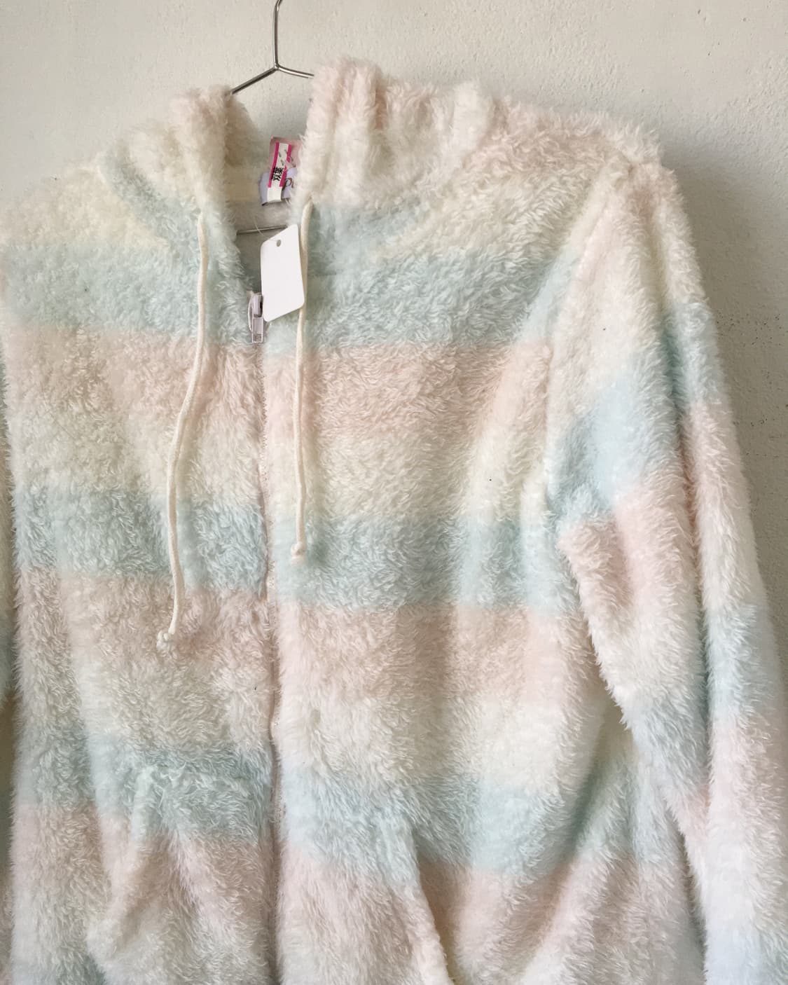 Stripe pattern fleece hood zip up 상품이미지4