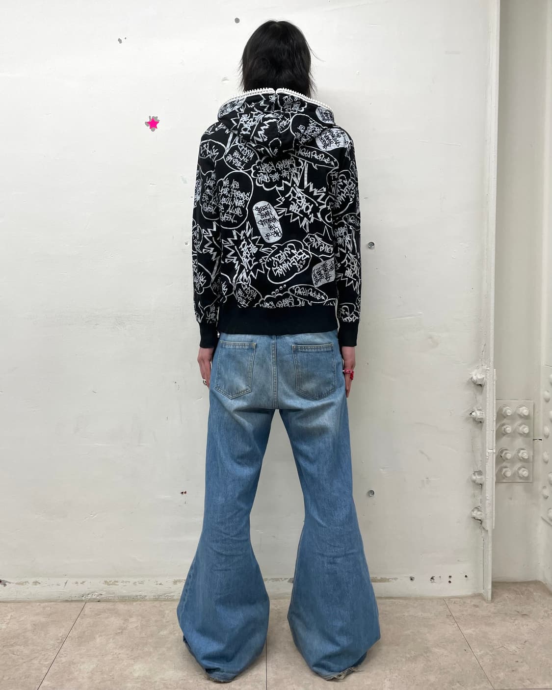 speech bubble big zipper hooded zip-up 상품이미지5