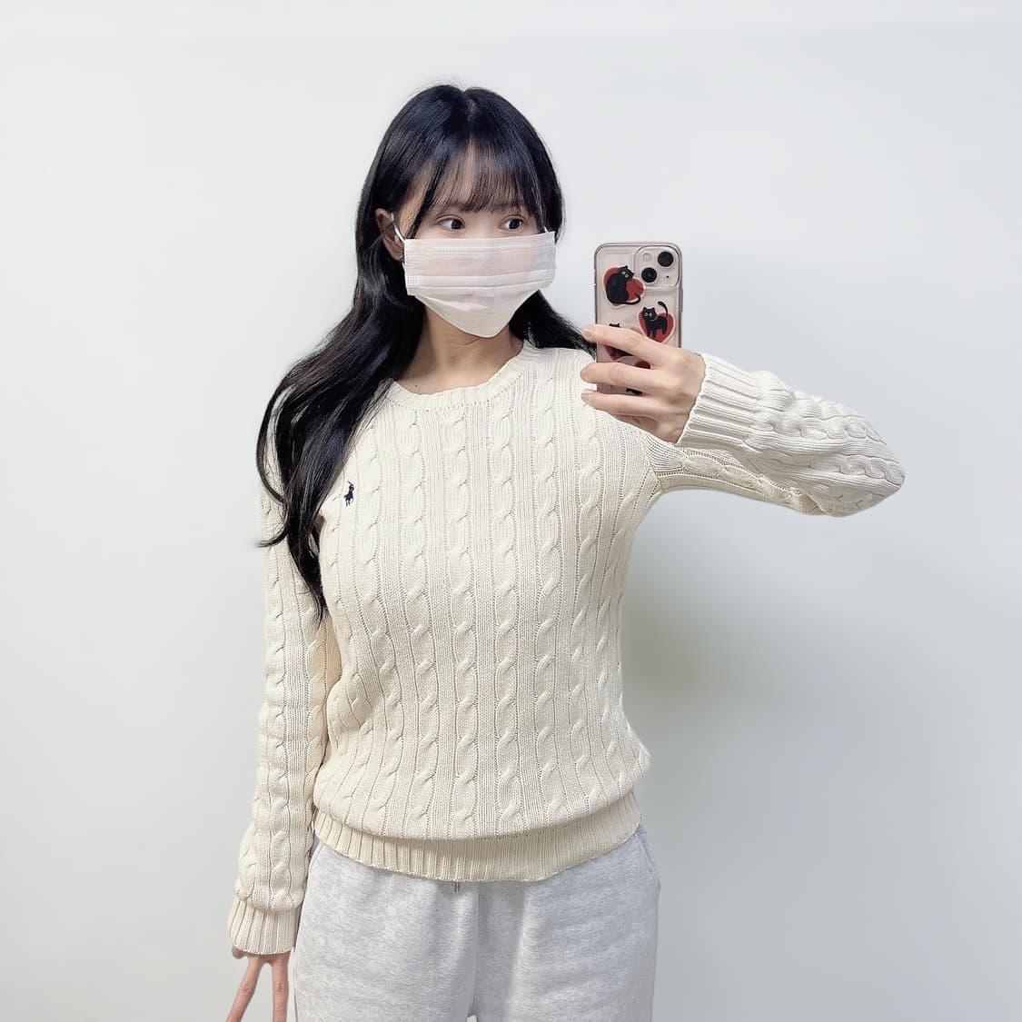 폴로 랄프로렌 포니 로고 케이블 라운드 니트 상품이미지1