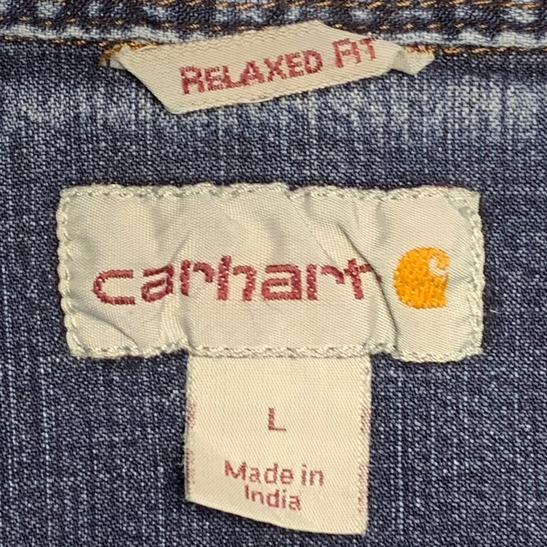 [L] 칼하트 릴렉스드핏 데님 워크셔츠 상품이미지4