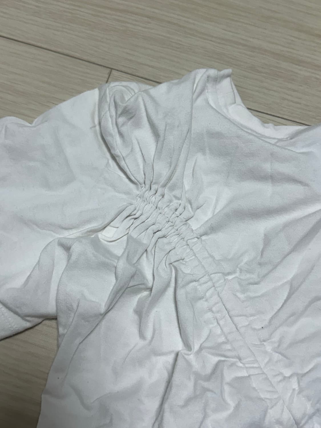 Shirred Wave Detail Crop T-Shirt 상품이미지4