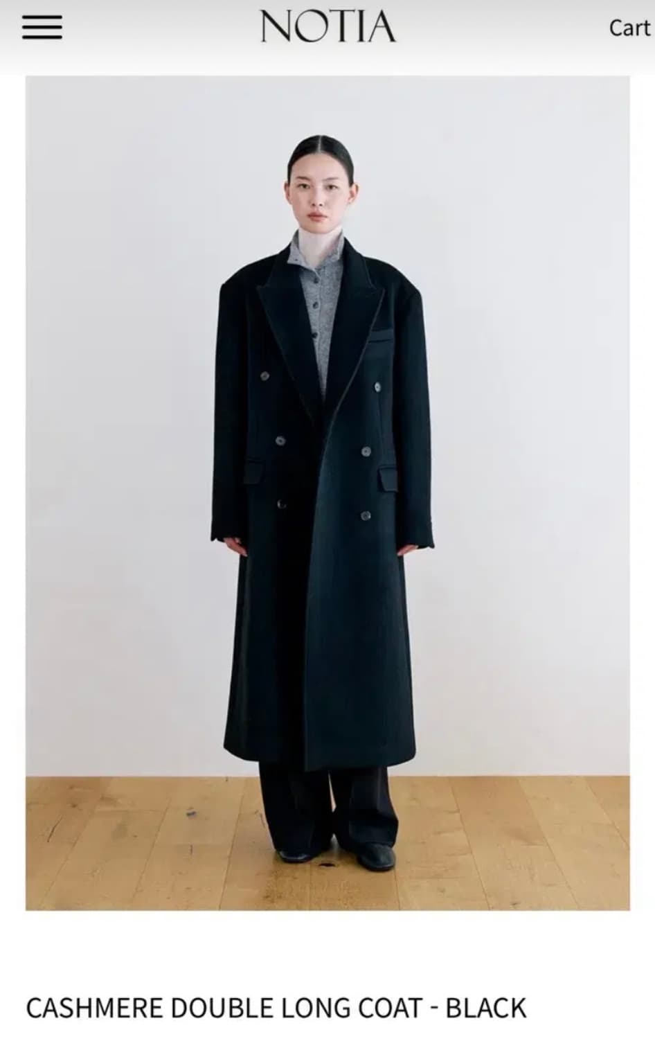 노티아 캐시미어 더블 롱 코트 m 상품이미지1