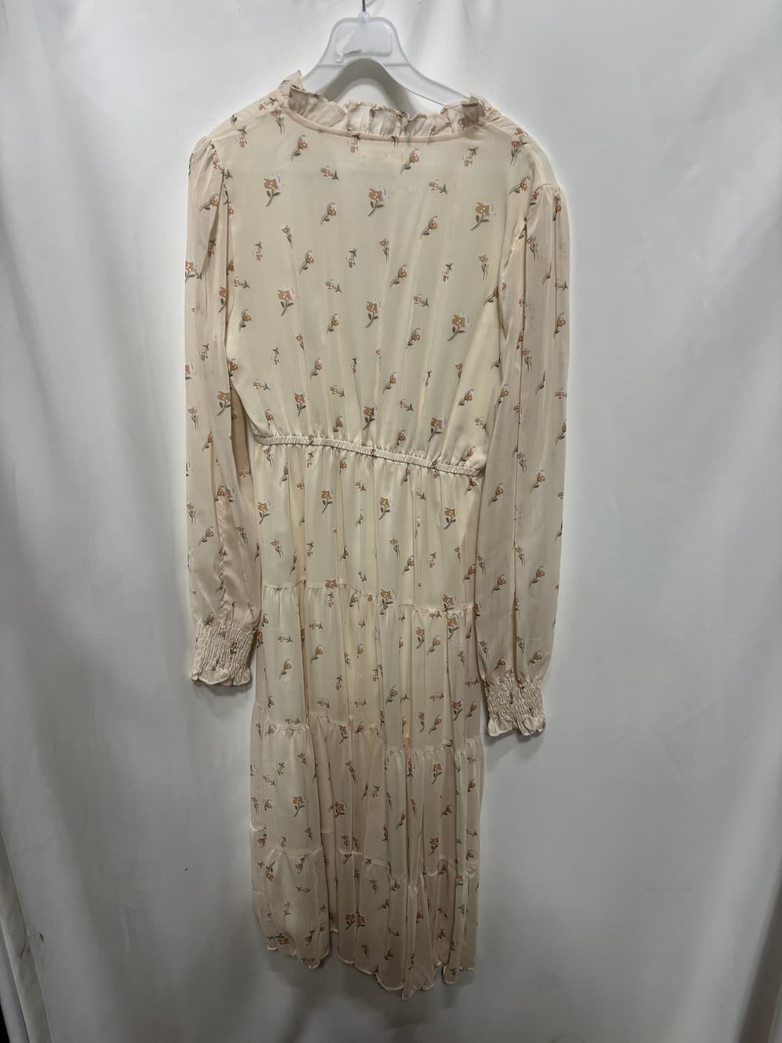 브이넥 플로럴 쉬폰 롱 원피스 상품이미지4