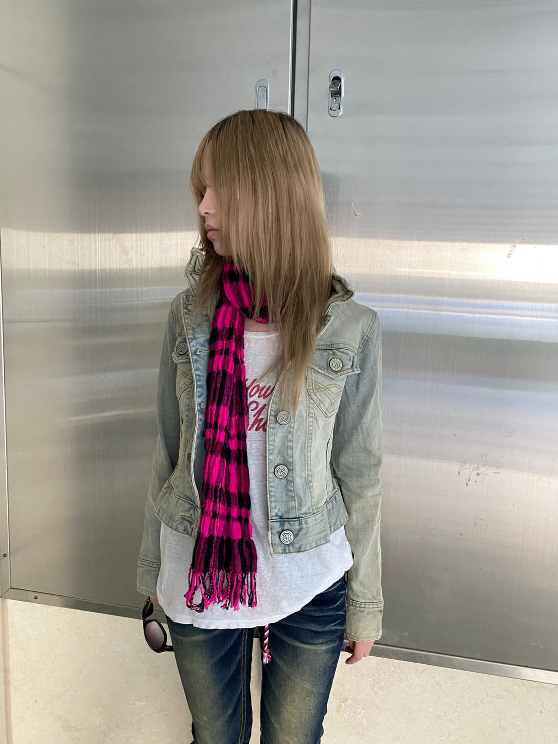 [OZOC] Y2K Mood Slim Fit Crop Denim Jack 상품이미지1