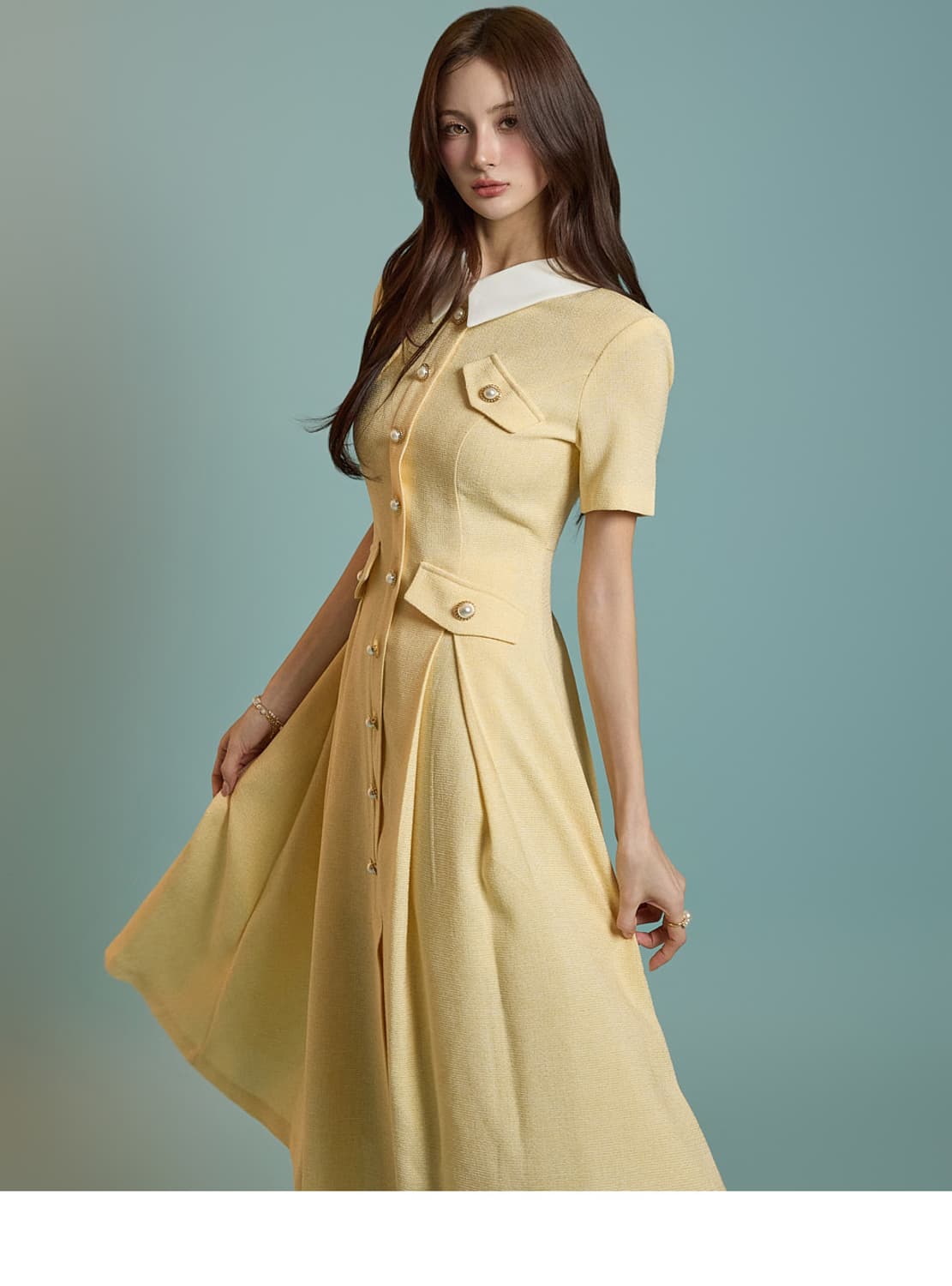 [백화점 정품] 딘트 트위드 카라 원피스 15만 8천원 상품이미지4