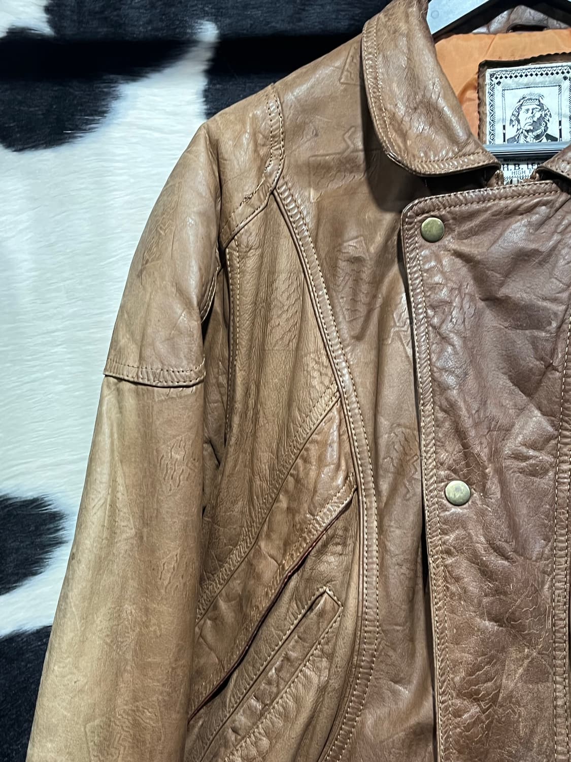 브라운 리얼 레더자켓 상품이미지4