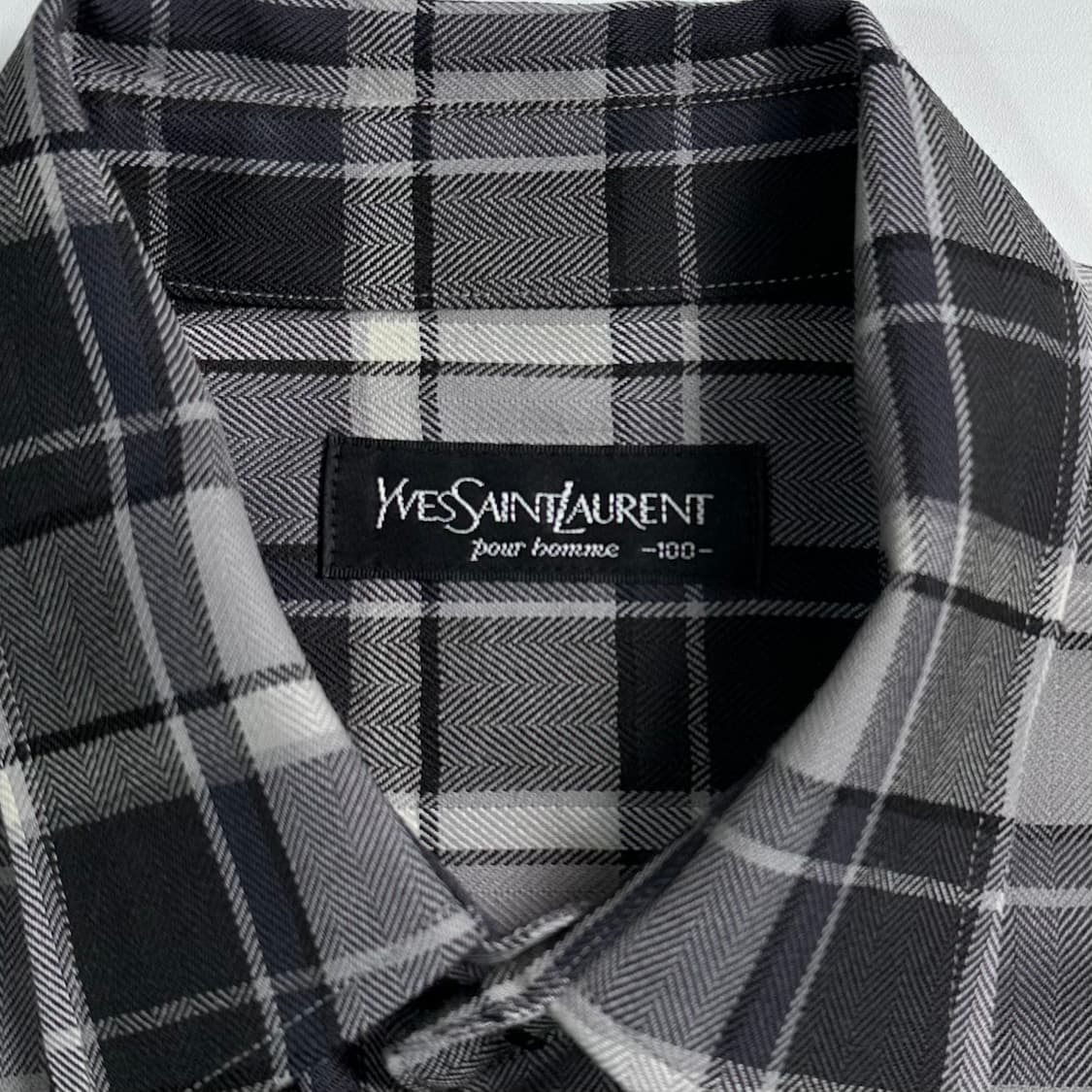 90s YSL 입생로랑 체크 셔츠 상품이미지5
