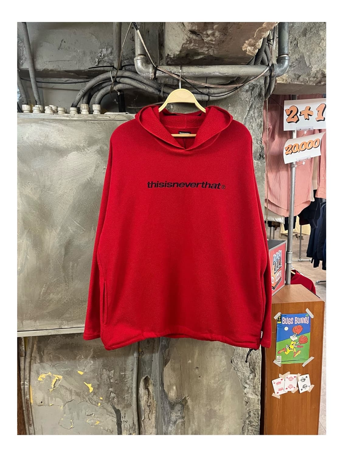 디스이즈네버뎃 플리스 후드티 레드 XL #csz3340 상품이미지1
