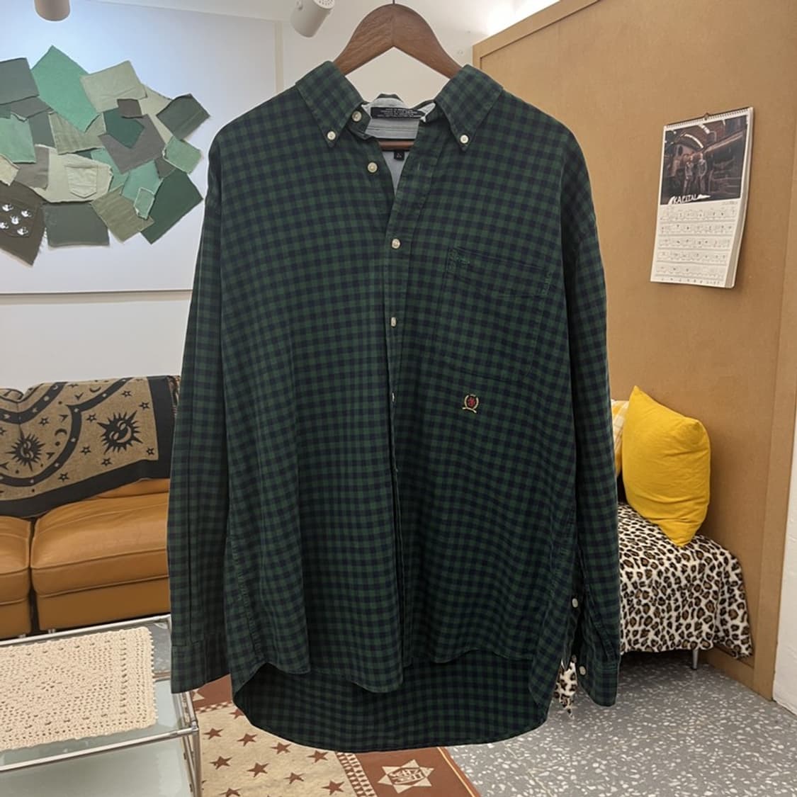 타미힐피거 컨트리 레트로 빈티지 오버핏 체크 셔츠 L C09897 상품이미지3