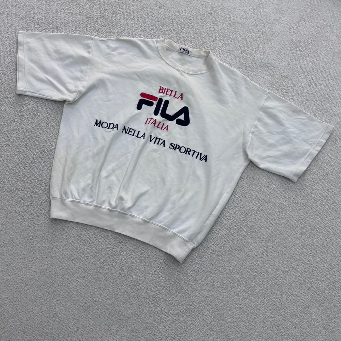 110 휠라 키즈 빈티지 화이트 반팔 0413E 상품이미지1