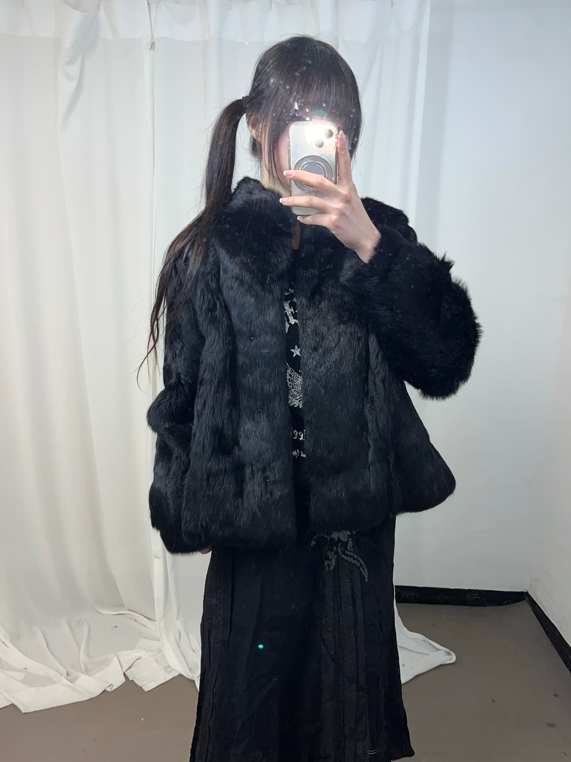 블랙 래빗퍼 자켓 상품이미지1