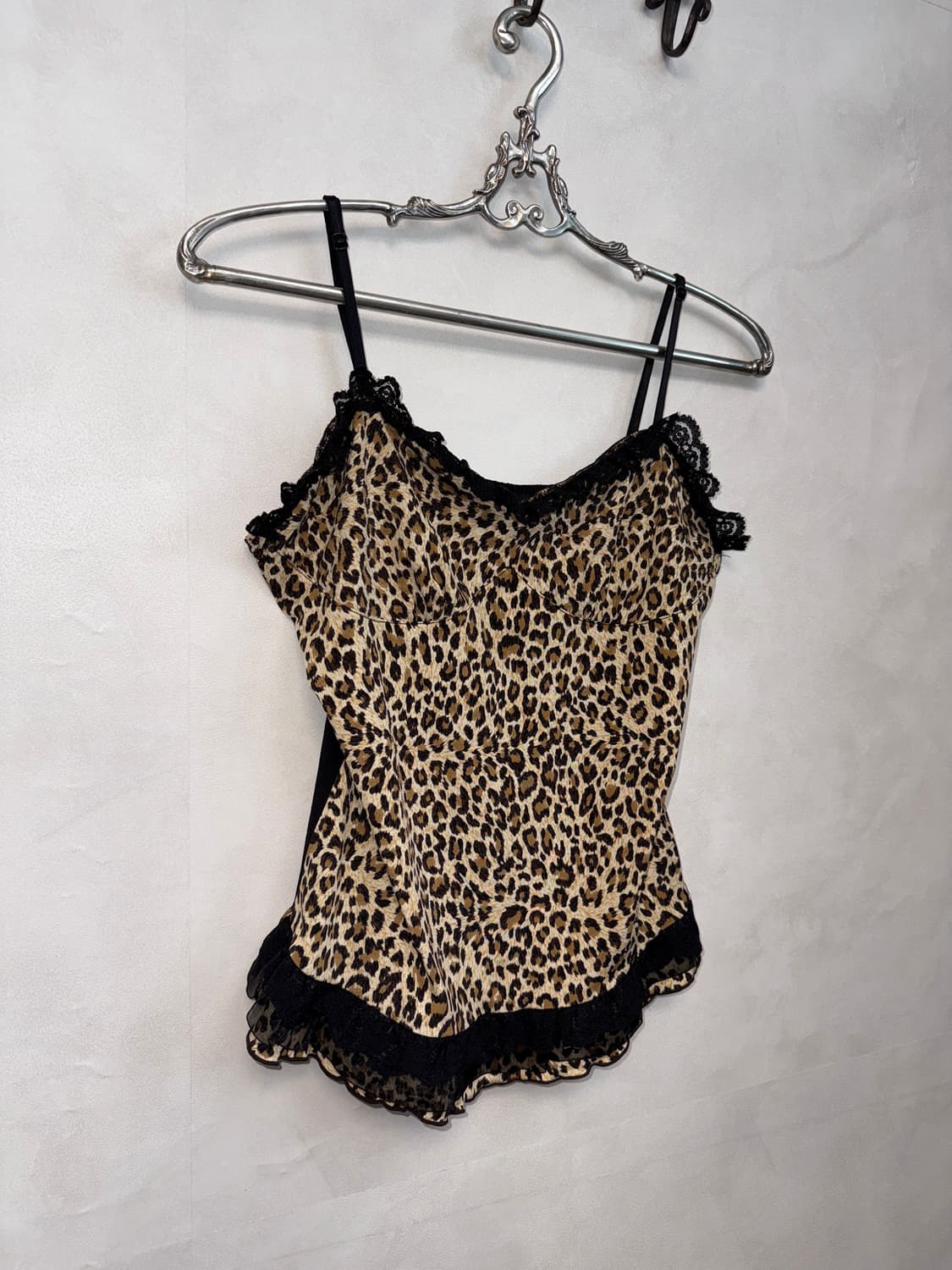 Brown black leopard lace sleeveless  상품이미지2