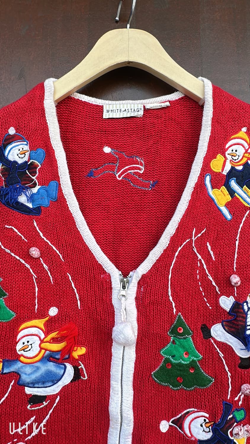 White Stag 크리스마스 눈사람 니트 베스트 상품이미지3