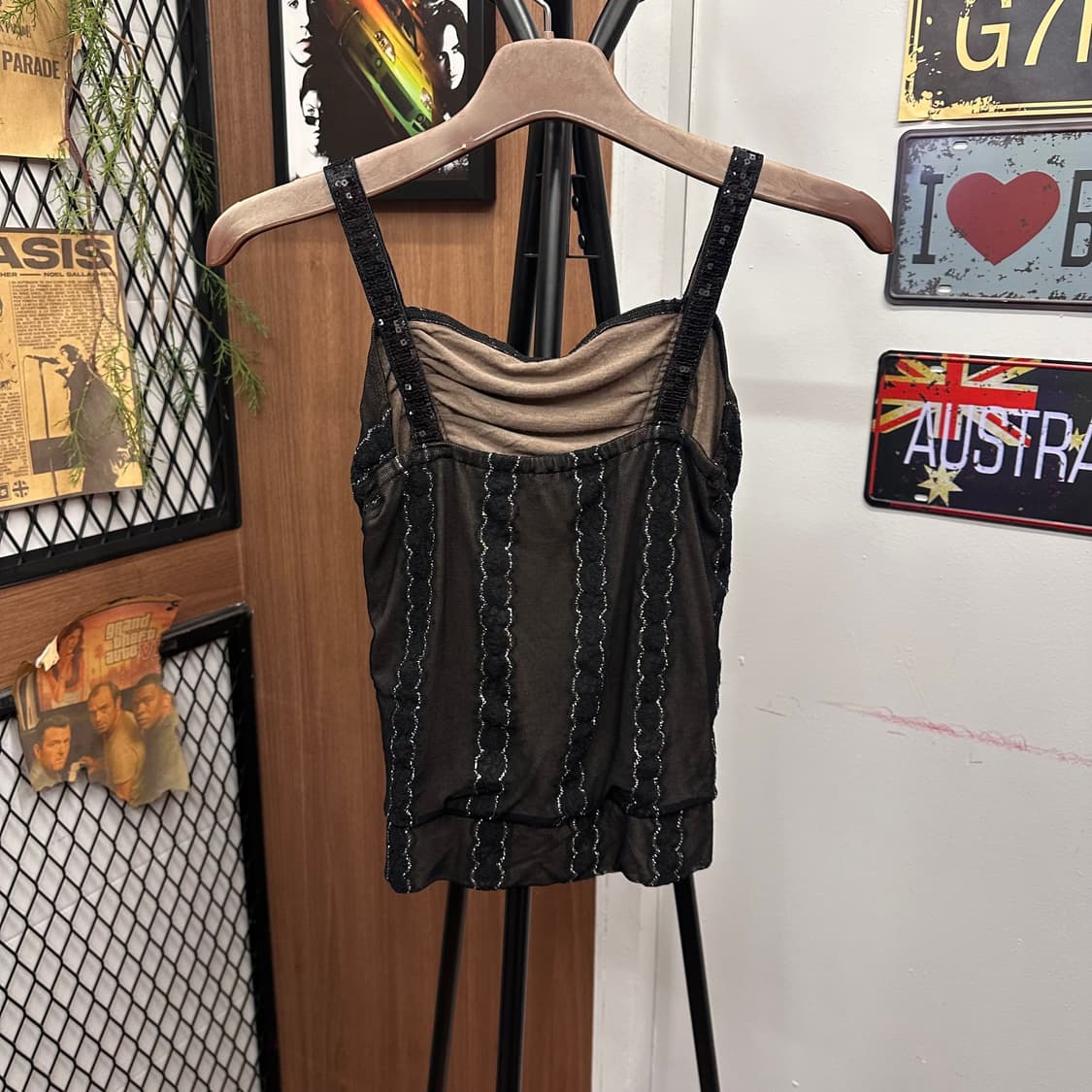 Black Shirred Sleeveless Top  상품이미지2