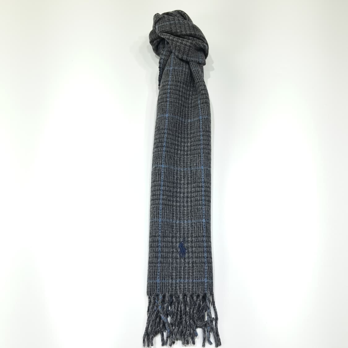 MX626 폴로 90s 이태리판 울 글렌체크 양면 그레이 머플러 목도리 상품이미지3