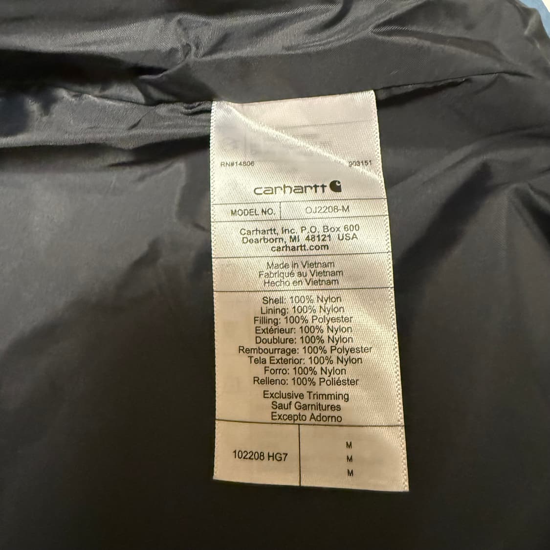 새상품)칼하트 레인 디펜더 경량패딩 상품이미지3