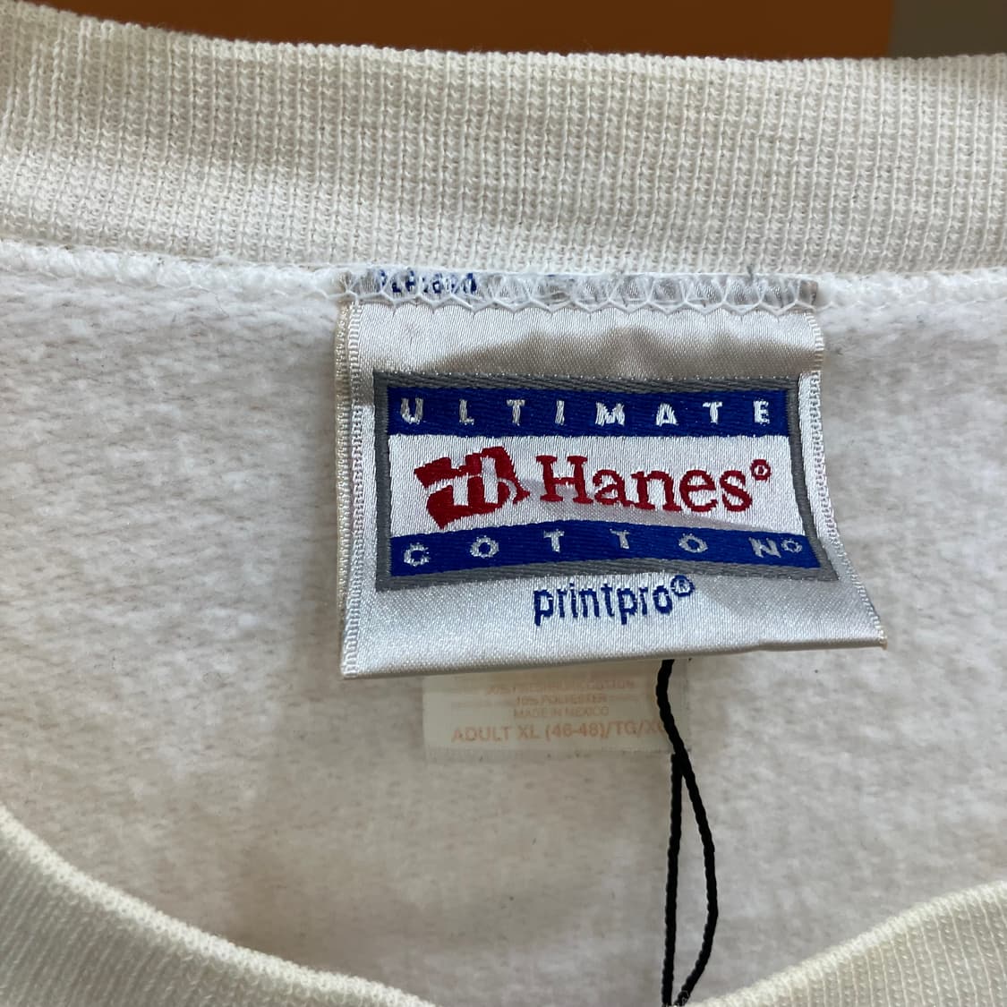 헤인즈 바이커 로고 화이트 스웨트셔츠 XL 상품이미지2