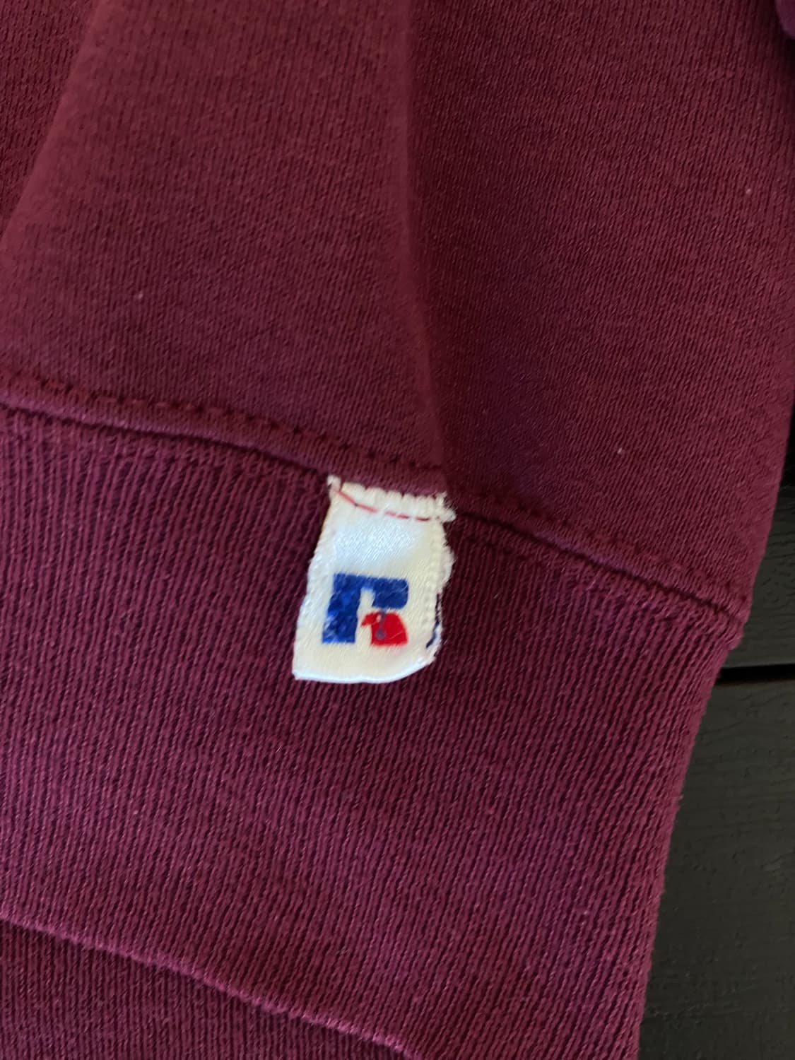 (XL) 90s 빈티지 러셀 스웻셔츠 버건디 USA 상품이미지4