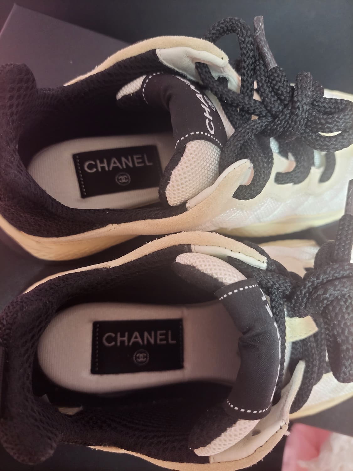 정품)급처상태좋음!샤넬 믹스드파이버 스니커즈 운동화 신발 상품이미지6