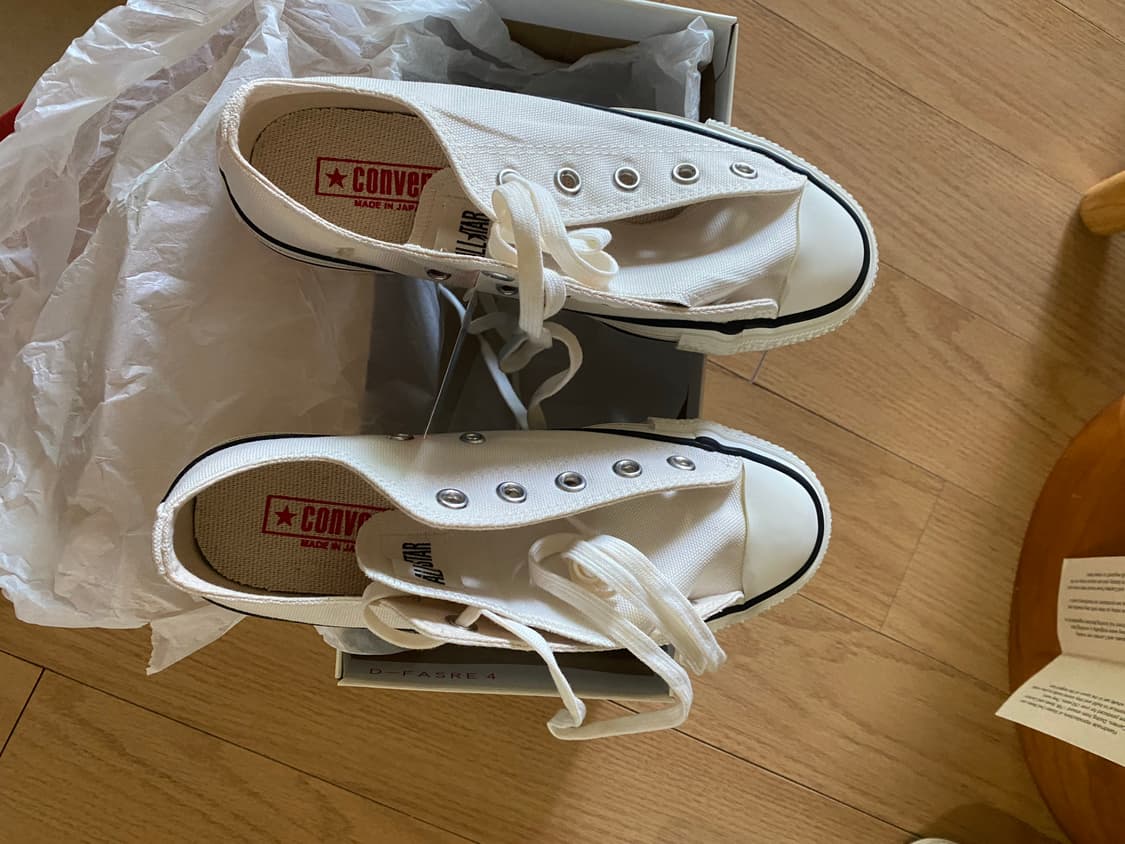 캔버스 재팬 제이옥스 올스타 로우 화이트 230사이즈 상품이미지3