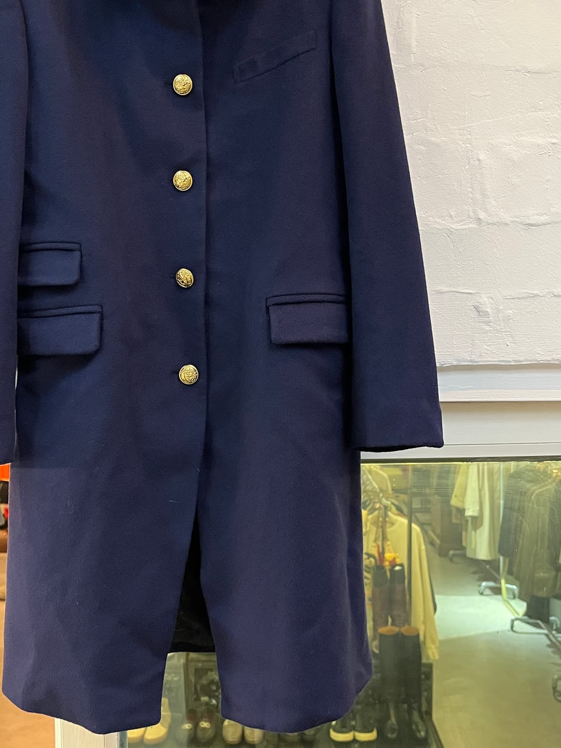 Paul&Joe 금장 네이비 울 캐시미어 코트 42 상품이미지4