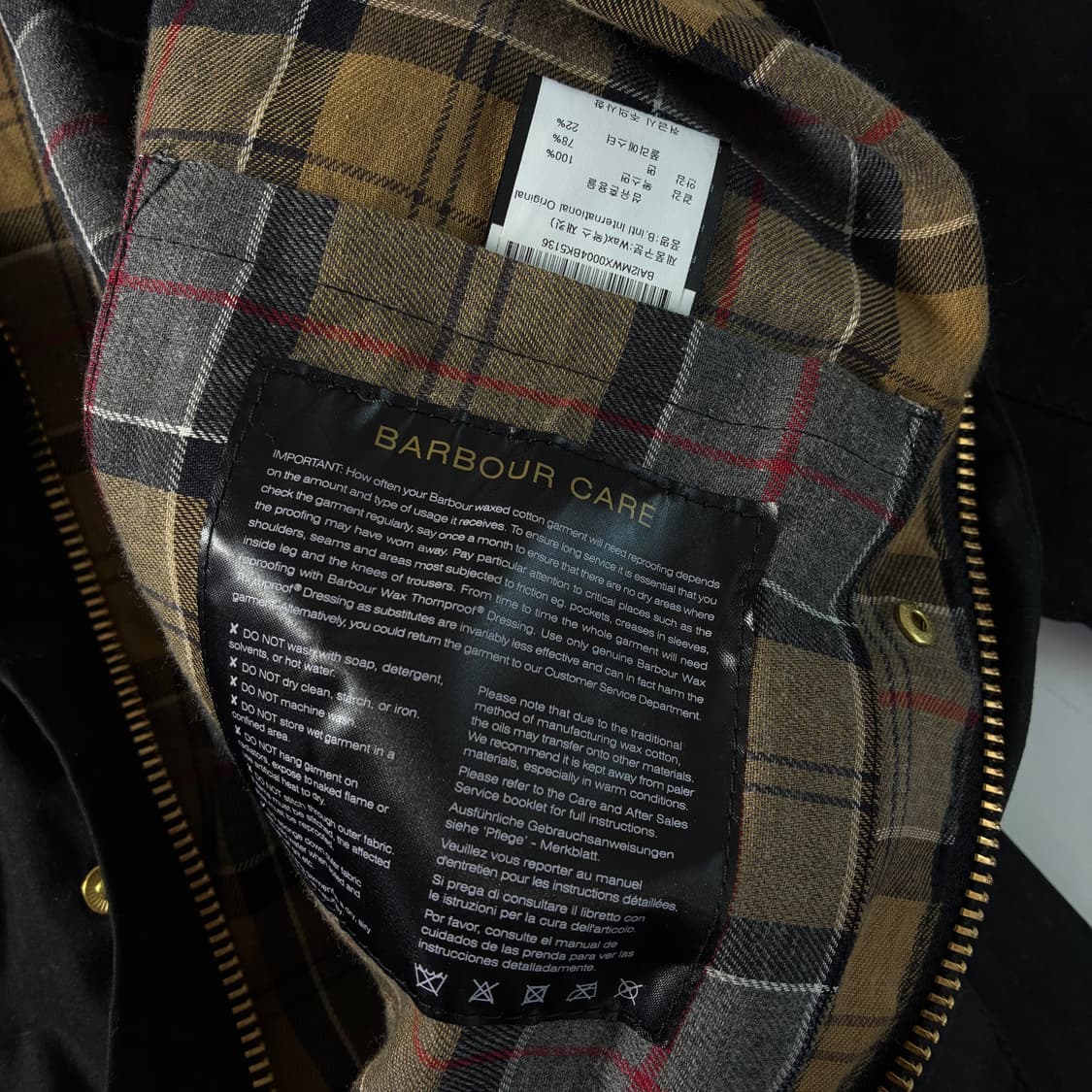 Barbour  바버 인터내셔널 블랙 벨티드 왁스 자켓  상품이미지7