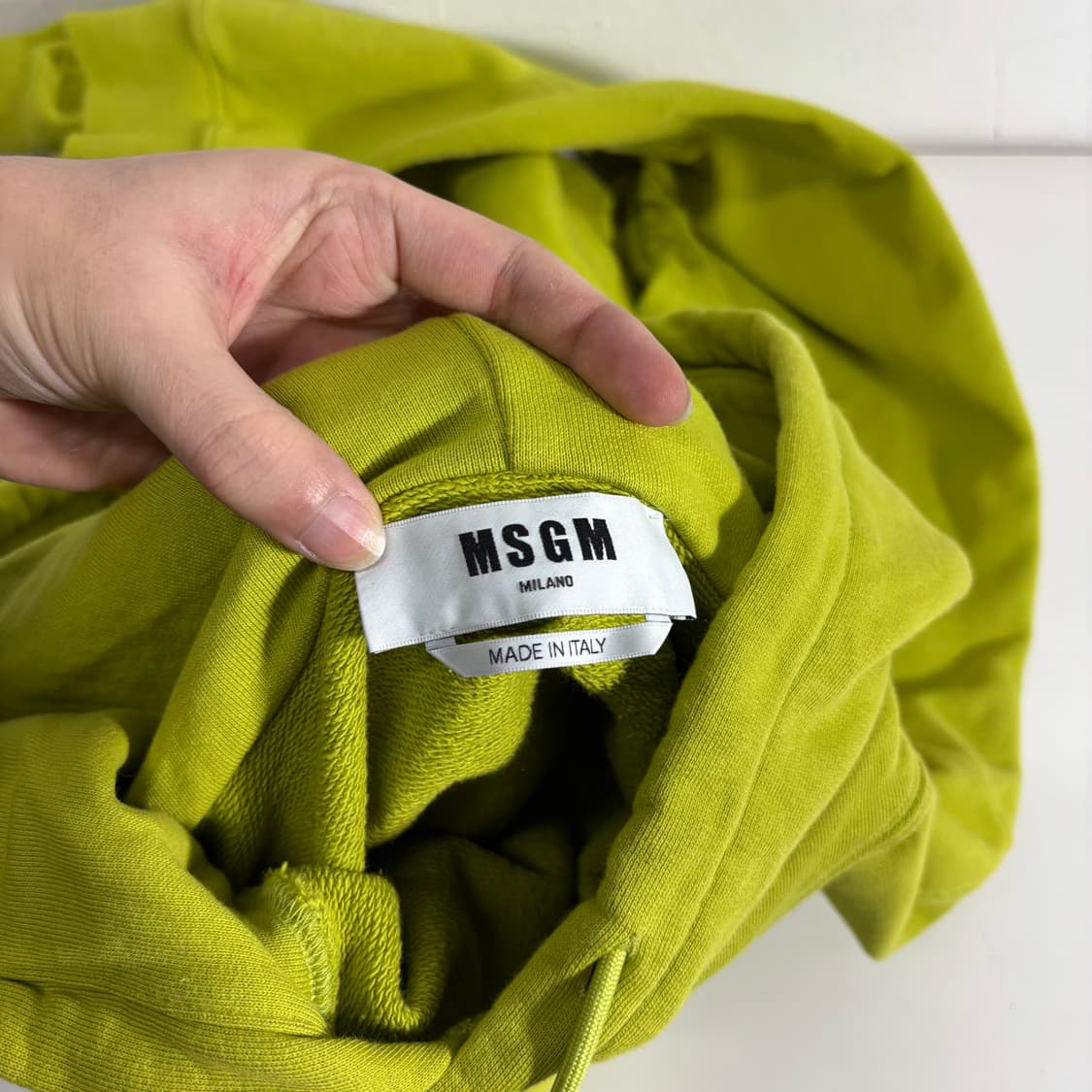 105 MSGM 겨자 후드로고 오버핏 후드티 상품이미지4