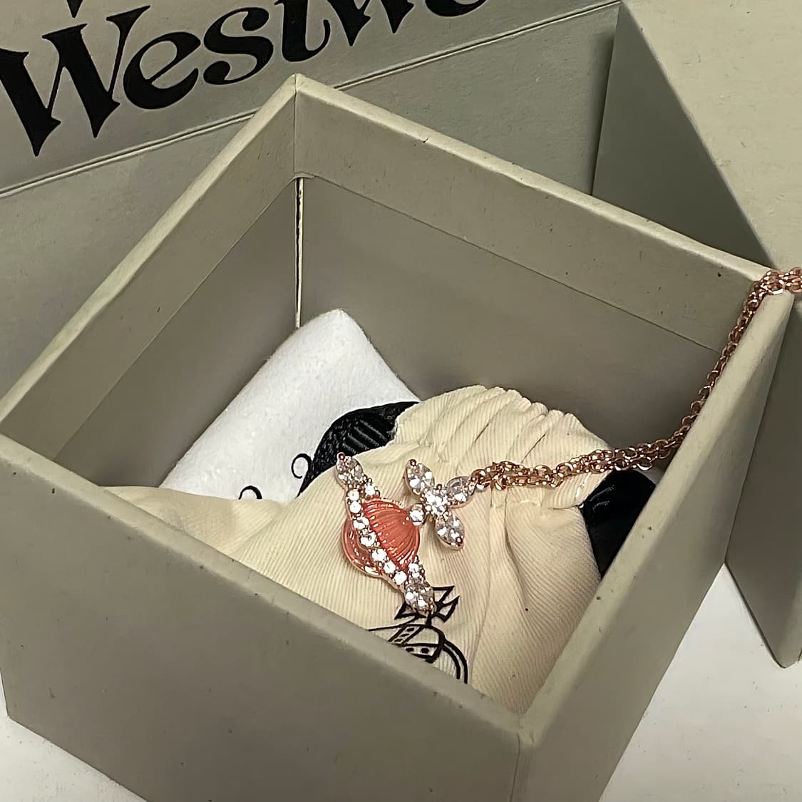 풀박스) 비비안웨스트우드 미레이 핑크 펜던트 목걸이 상품이미지2