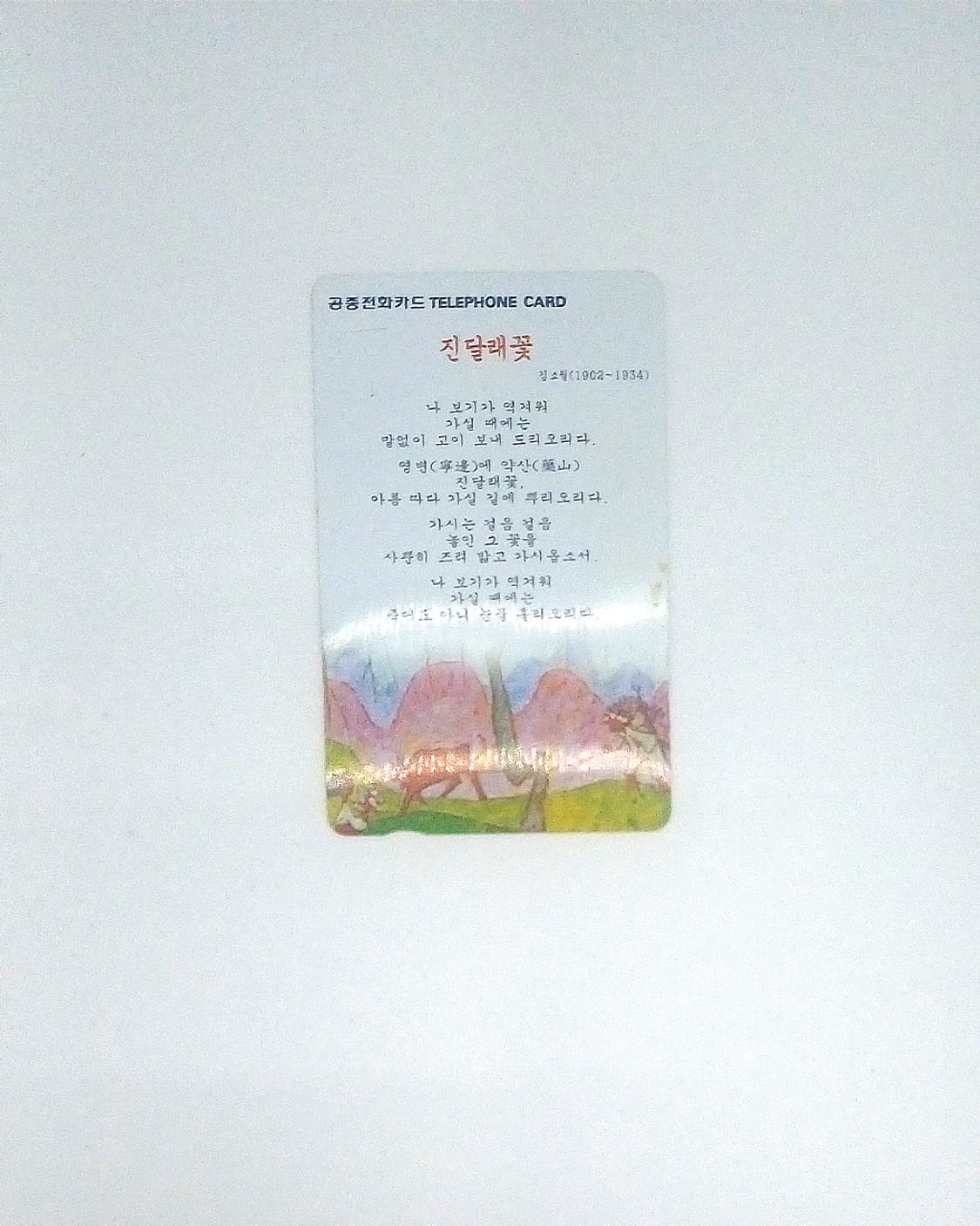 시인 김소월 진달래꽃 y2k 다꾸 소품 전화카드 상품이미지1