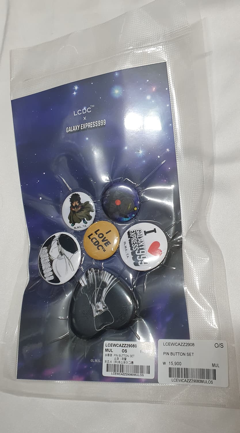 화이트 블랙 옐로우 LCDC 엘씨디씨티엠 은하철도999 핀 버튼세트  상품이미지5
